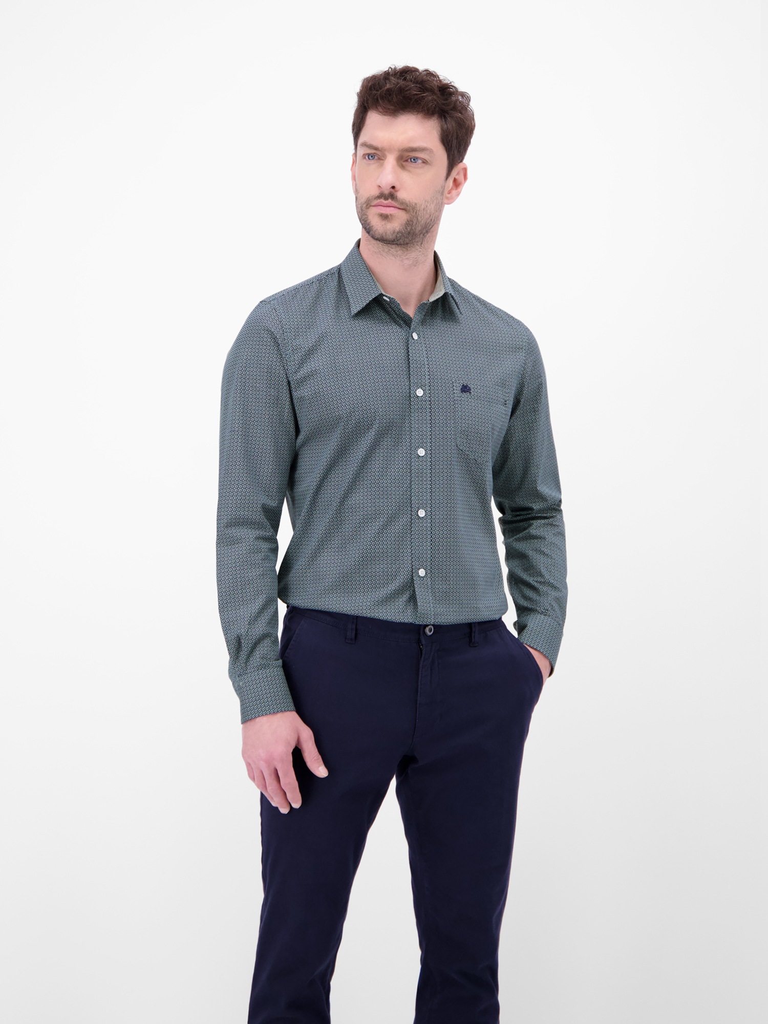 LERROS Long Sleeve Shirt Checked Blue XL 3