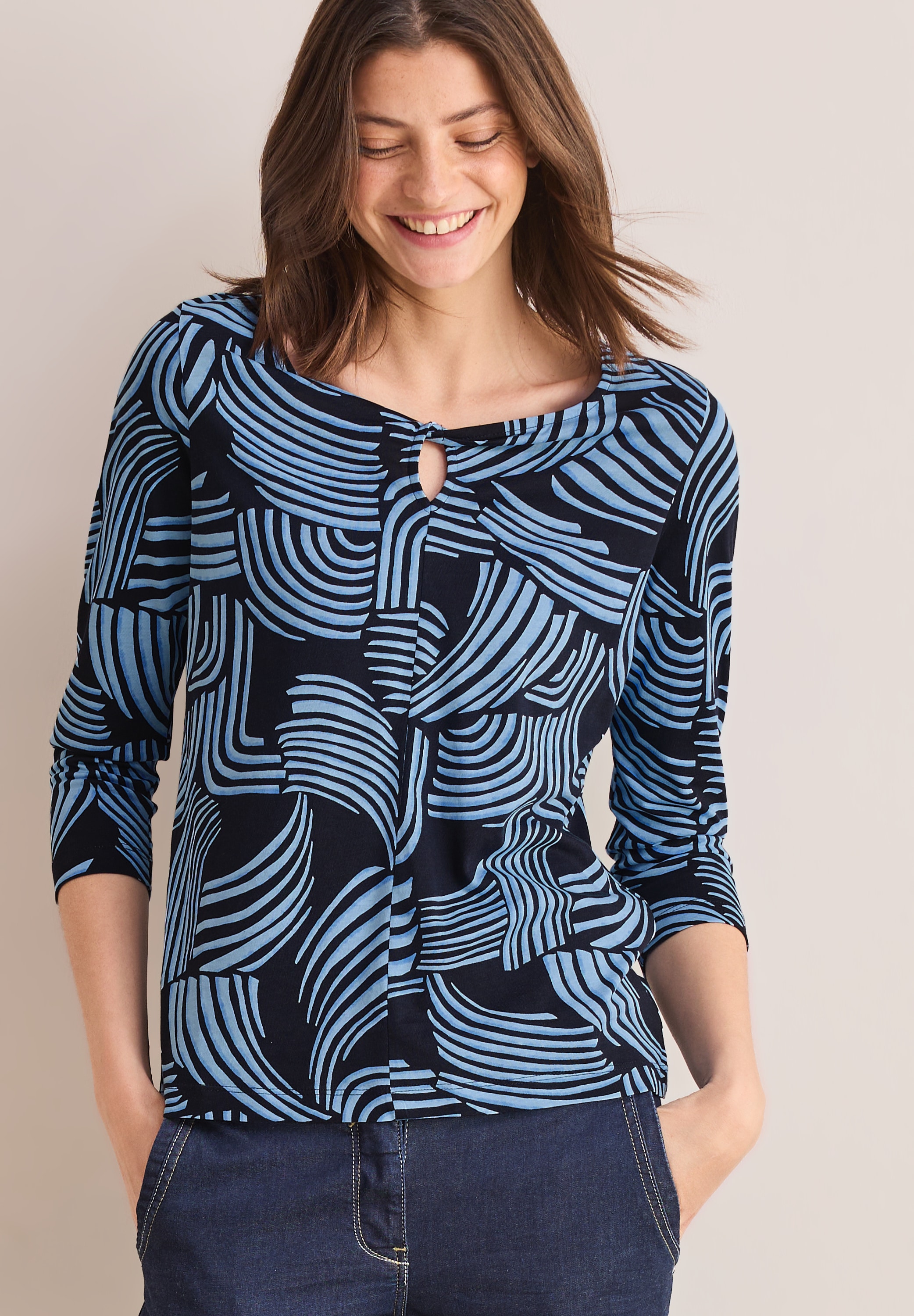 Cecil 3/4-Arm-Shirt su All-Over Print