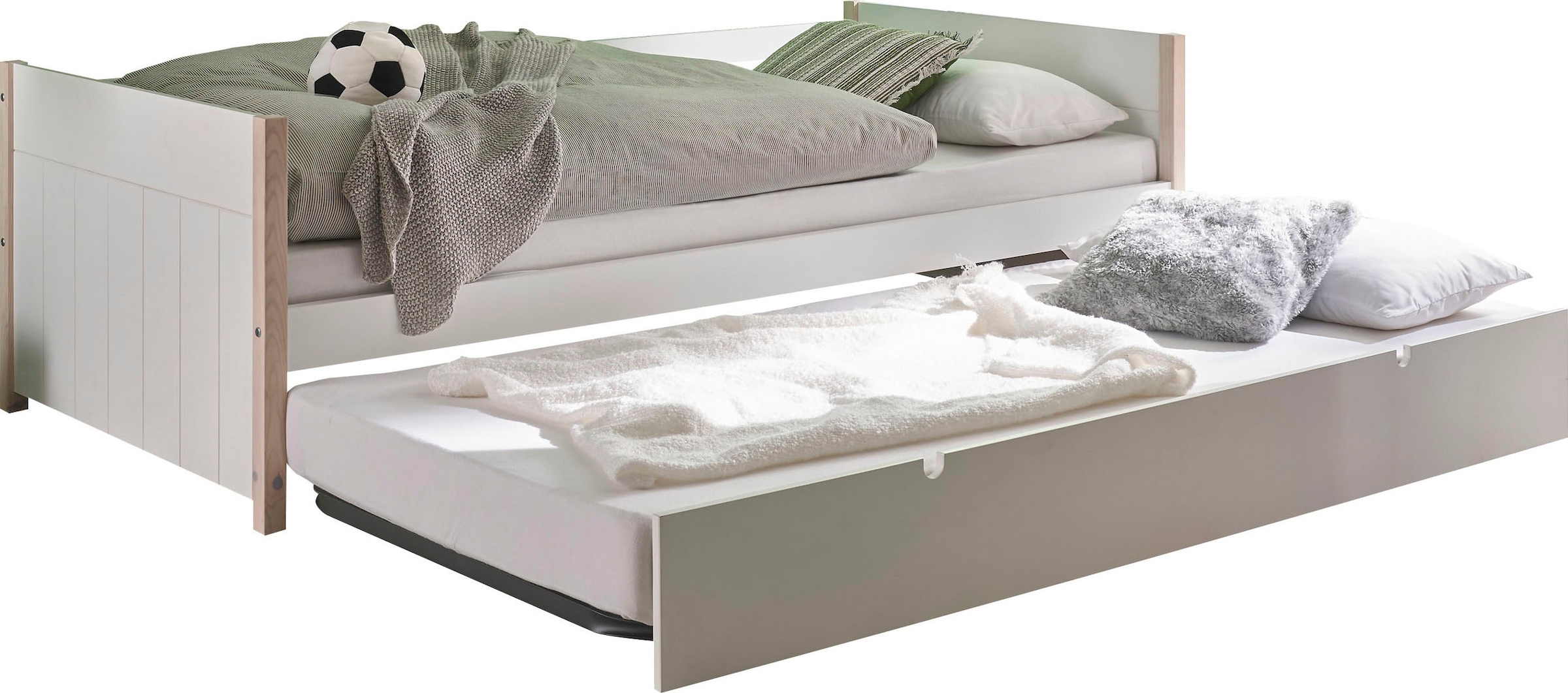Begabino Bettgestell »Tilde Bett, Kinderbett mit 2. Bett«, als Schubkasten verstaubar und höhenverstellbar