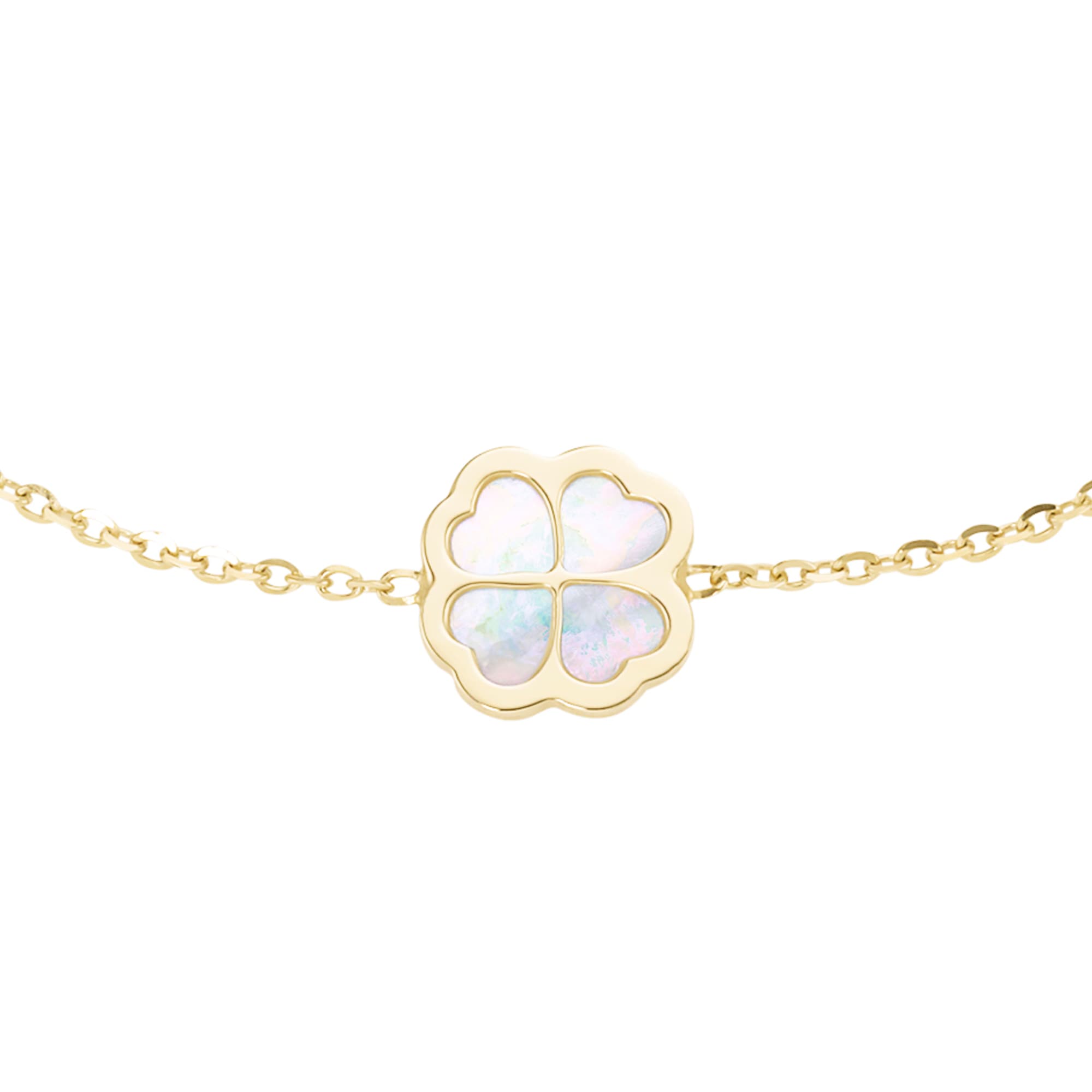 Luigi Merano Armband »Kleeblatt-Mittelteil mit Perlmutt, Gold 375«