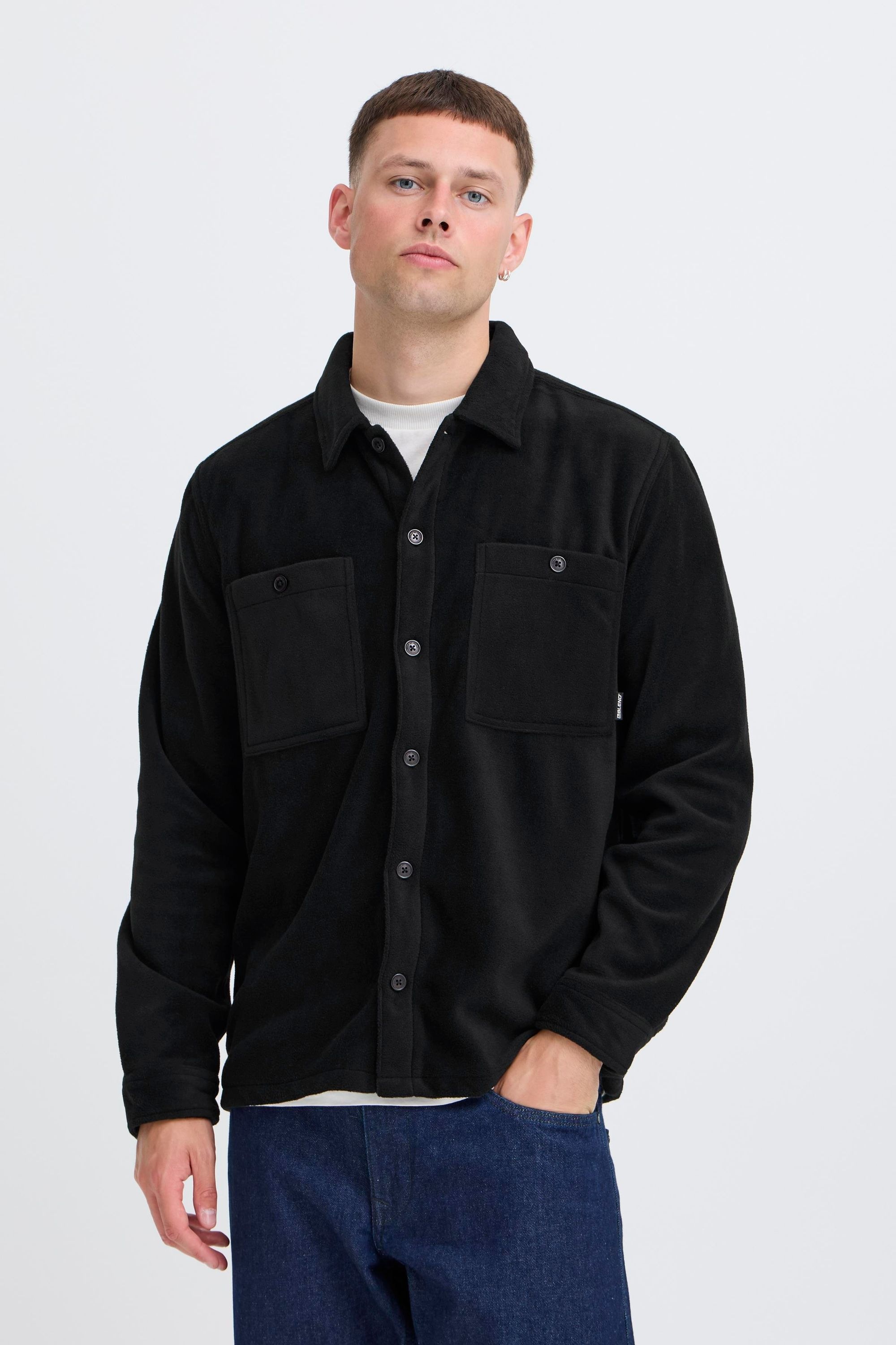 Hemdjacke BLEND "Hemdjacke BHDIRK", Herren, Gr. XL, schwarz, Obermaterial: 100% Polyester PES., Jacken 5
