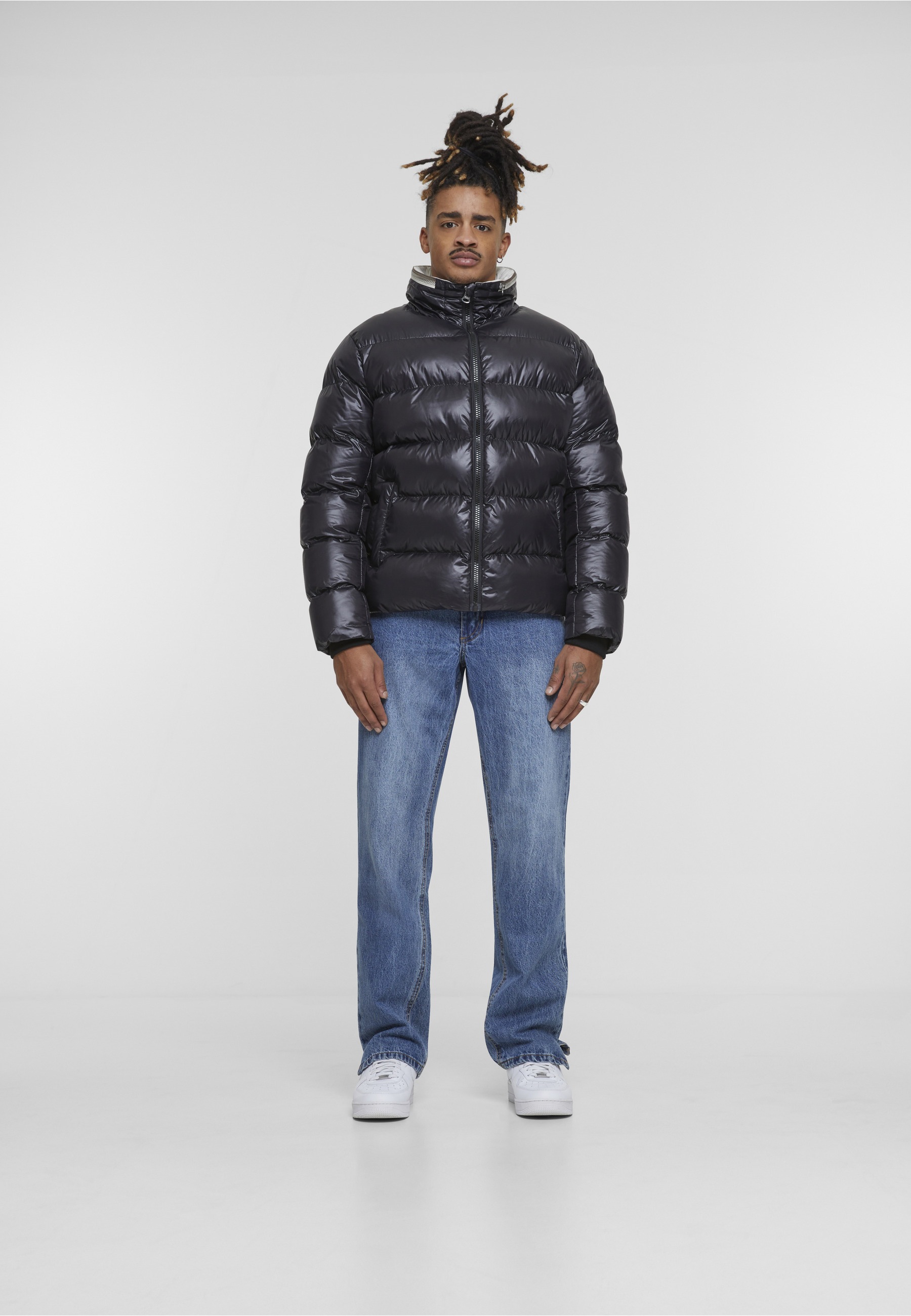 URBAN CLASSICS Winterjacke »Urban Classics Recycled Zip neck Puffer Jacket« 1 Stk. tlg. ohne Kapuze