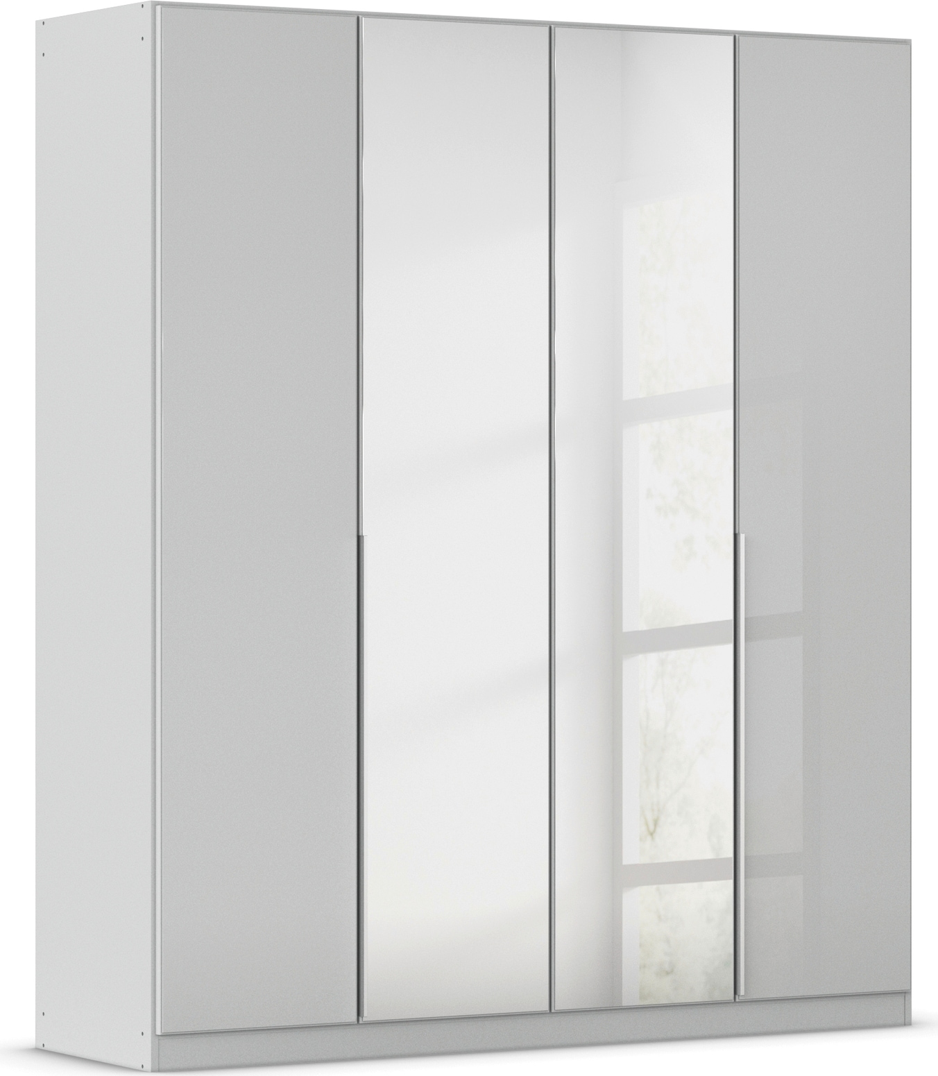 OTTO home Drehtürenschrank "Kleiderschrank Schrank Garderobe AGORDO mit Glasfront und Spiegel" in zwei Griff-Farben, Breiten 91-405 cm, durchdachte Innenausstattung, in 8 Breiten und 2 Höhen MADE IN GERMANY