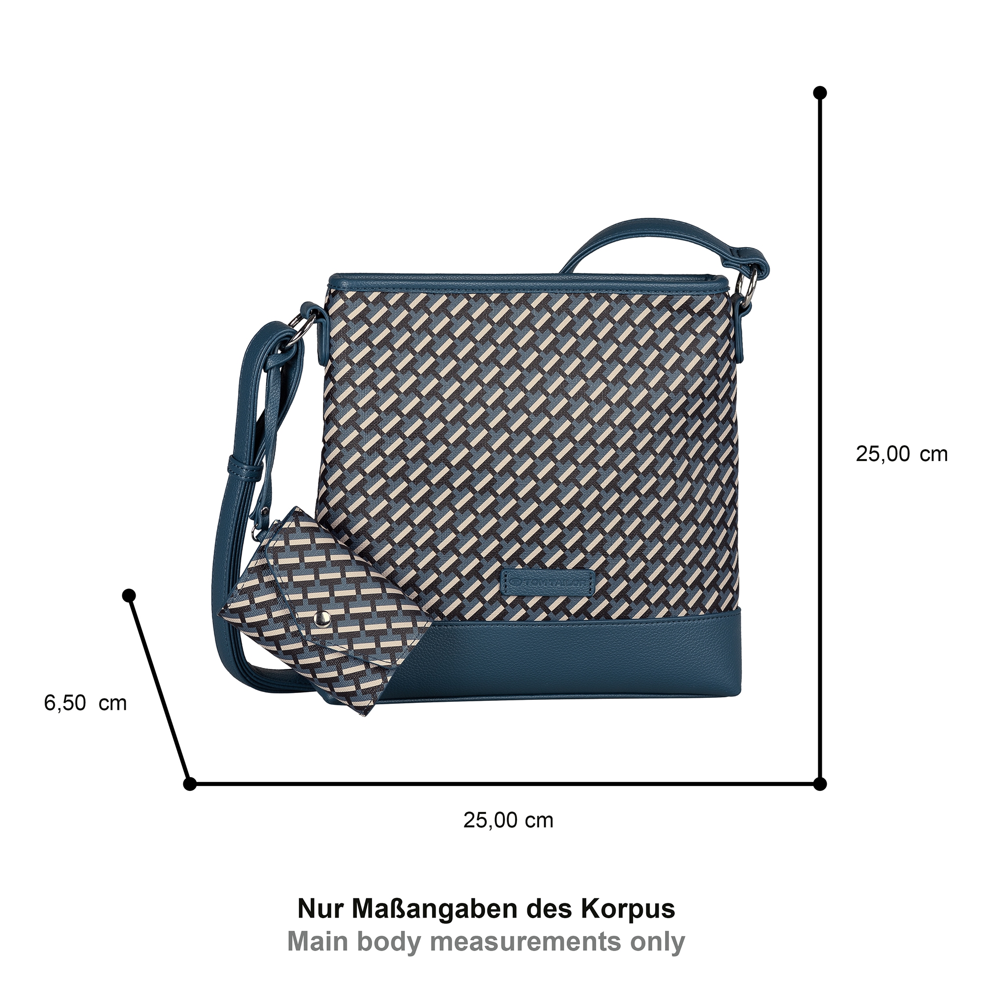 TOM TAILOR Umhängetasche »Xenia«, mit raffiniert geometrischen "T" Print des Logos auf dem Taschenkörper