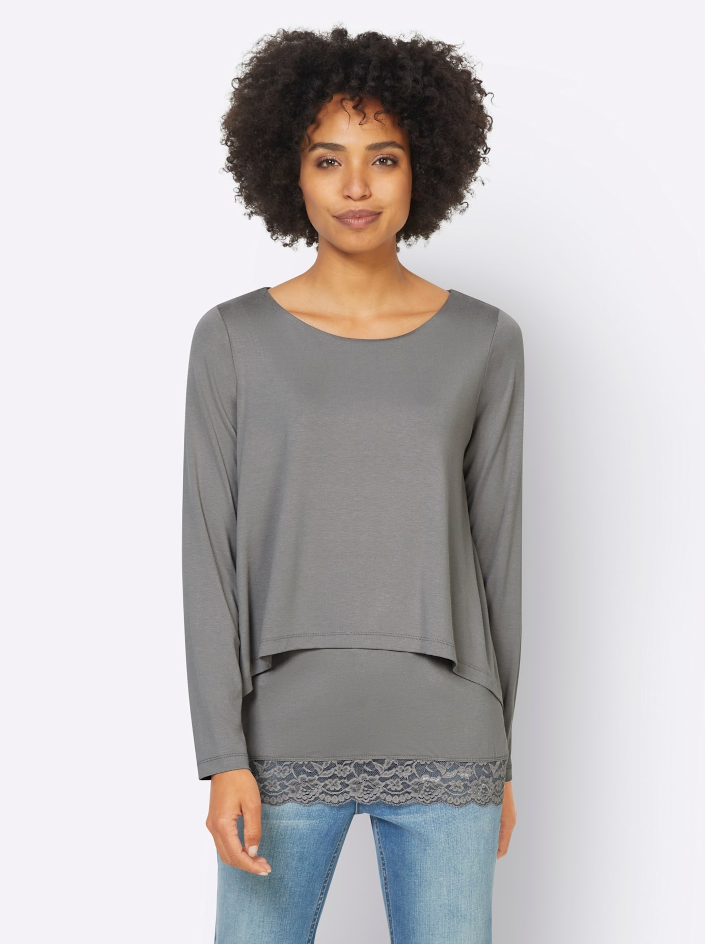 heine 2-in-1-Langarmshirt "Shirt 2 in 1", 1 Stk. günstig online kaufen