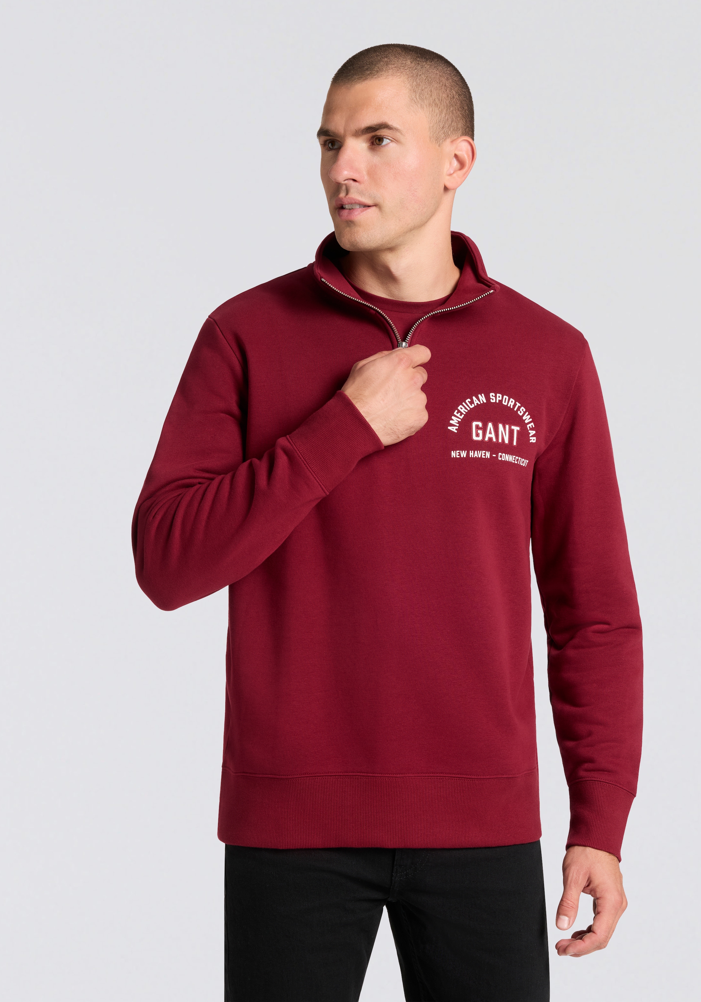 Gant Sweatshirt Stehkragen mit Reißverschluss günstig online kaufen