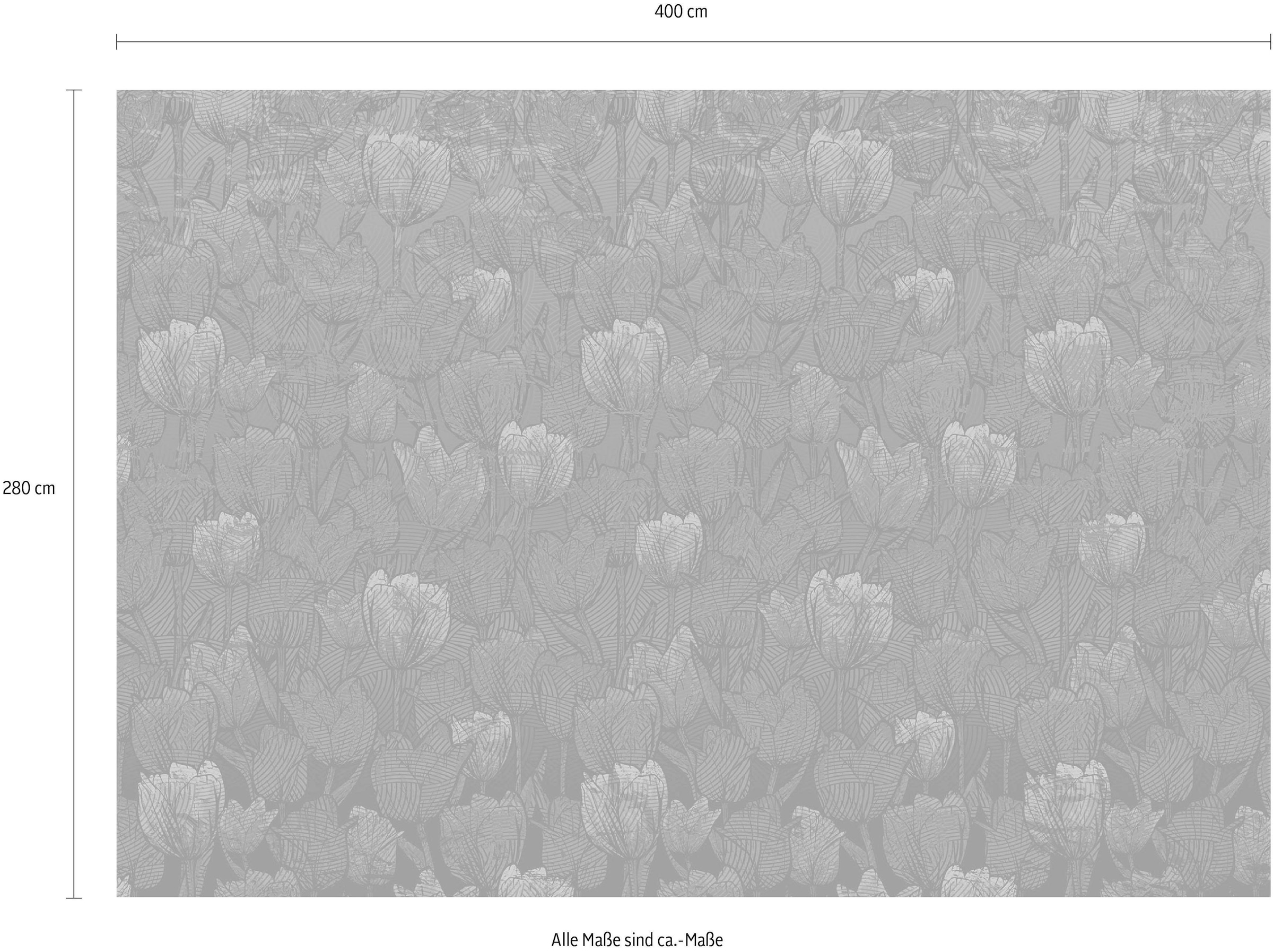 Komar Vliestapete »Digitaldruck Vlies -  Tulipe - Größe 400 x 280 cm« bedruckt glatt Wohnzimmer, Schlafzimmer