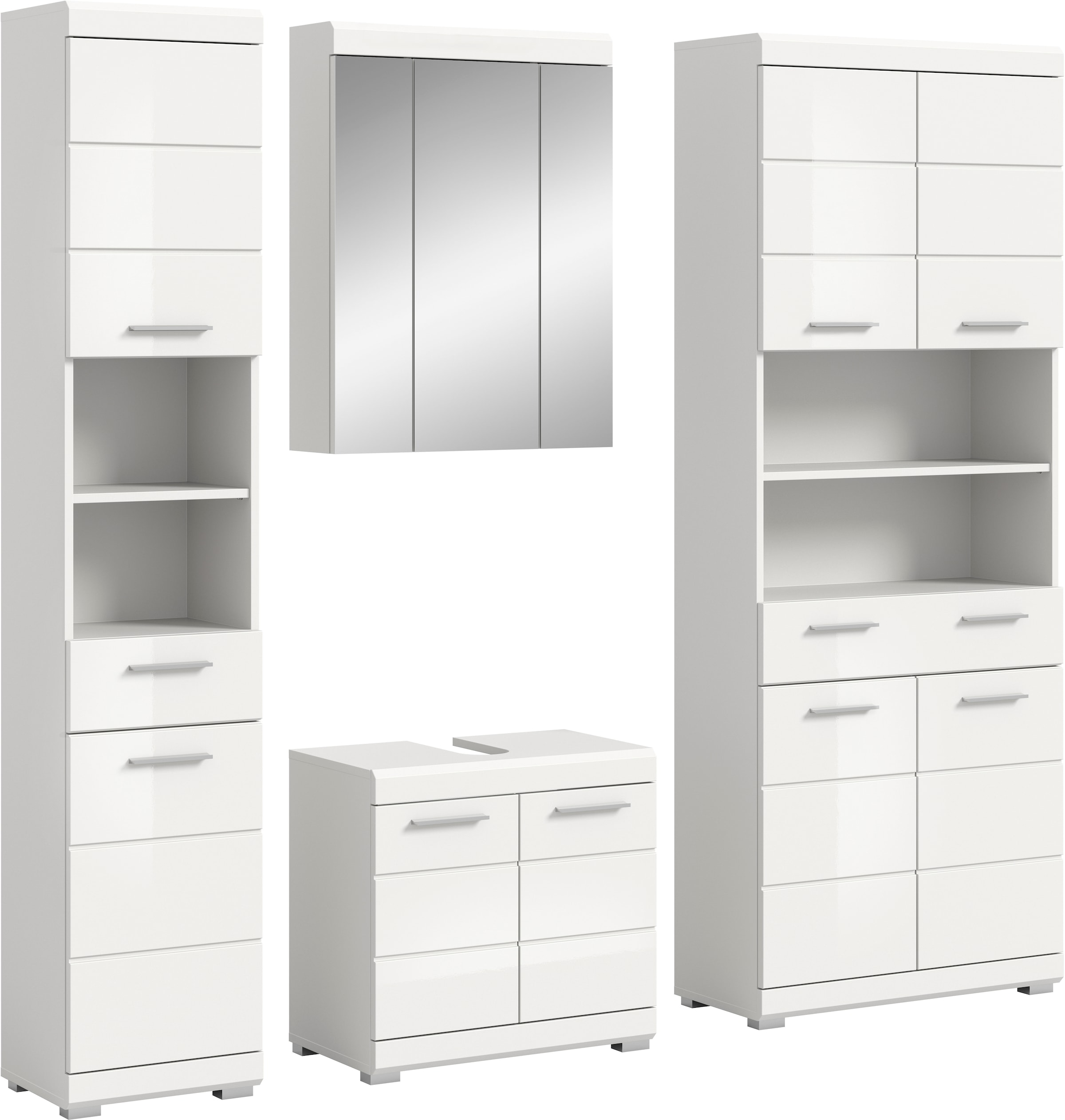 welltime Badmöbel-Set "SIENA, 4 teilig, bestehend aus:" Set, TOPSELLER, 4 Stk. tlg.