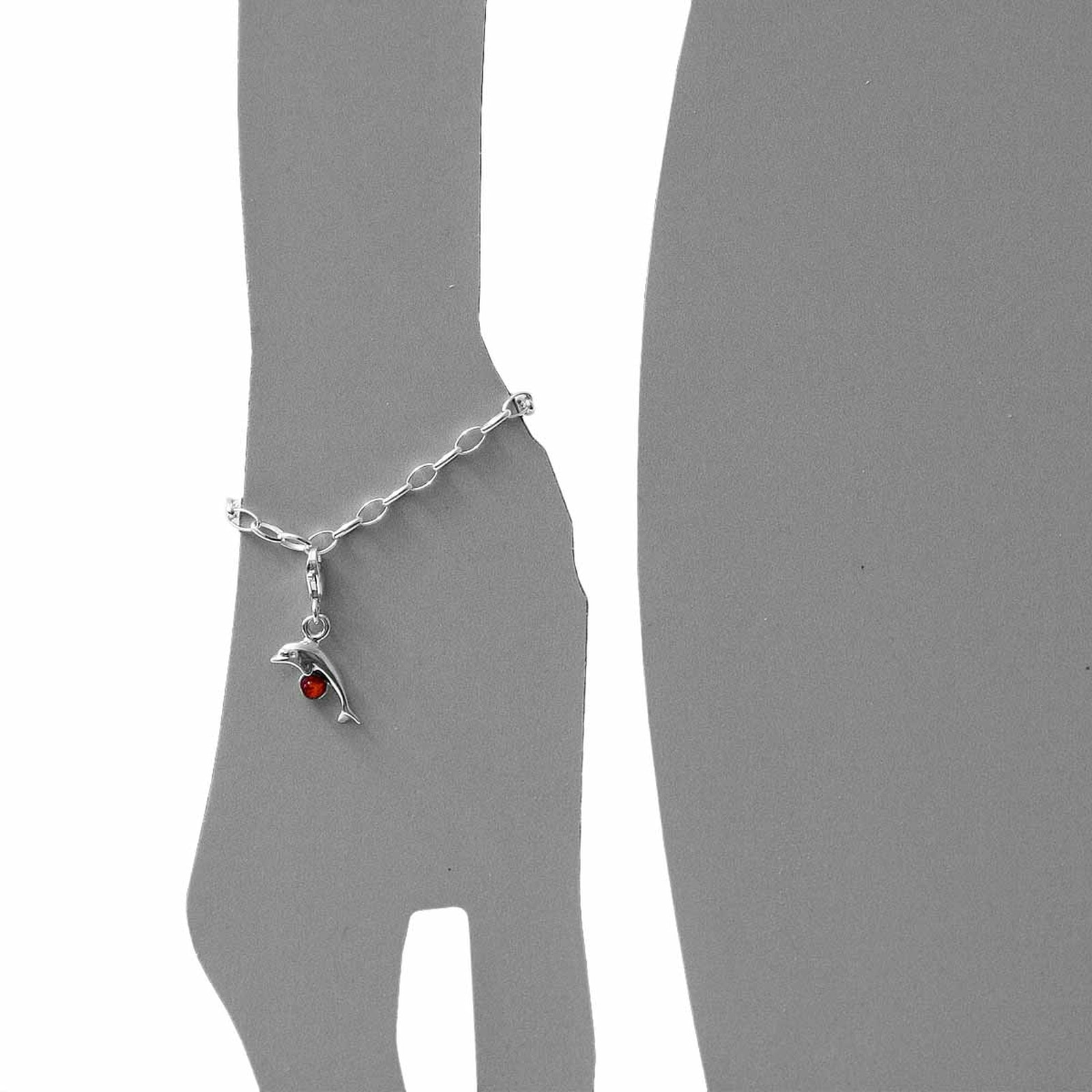 OSTSEE-SCHMUCK Kettenanhänger »- Delphin - Silber 925/000 - Bernstein«