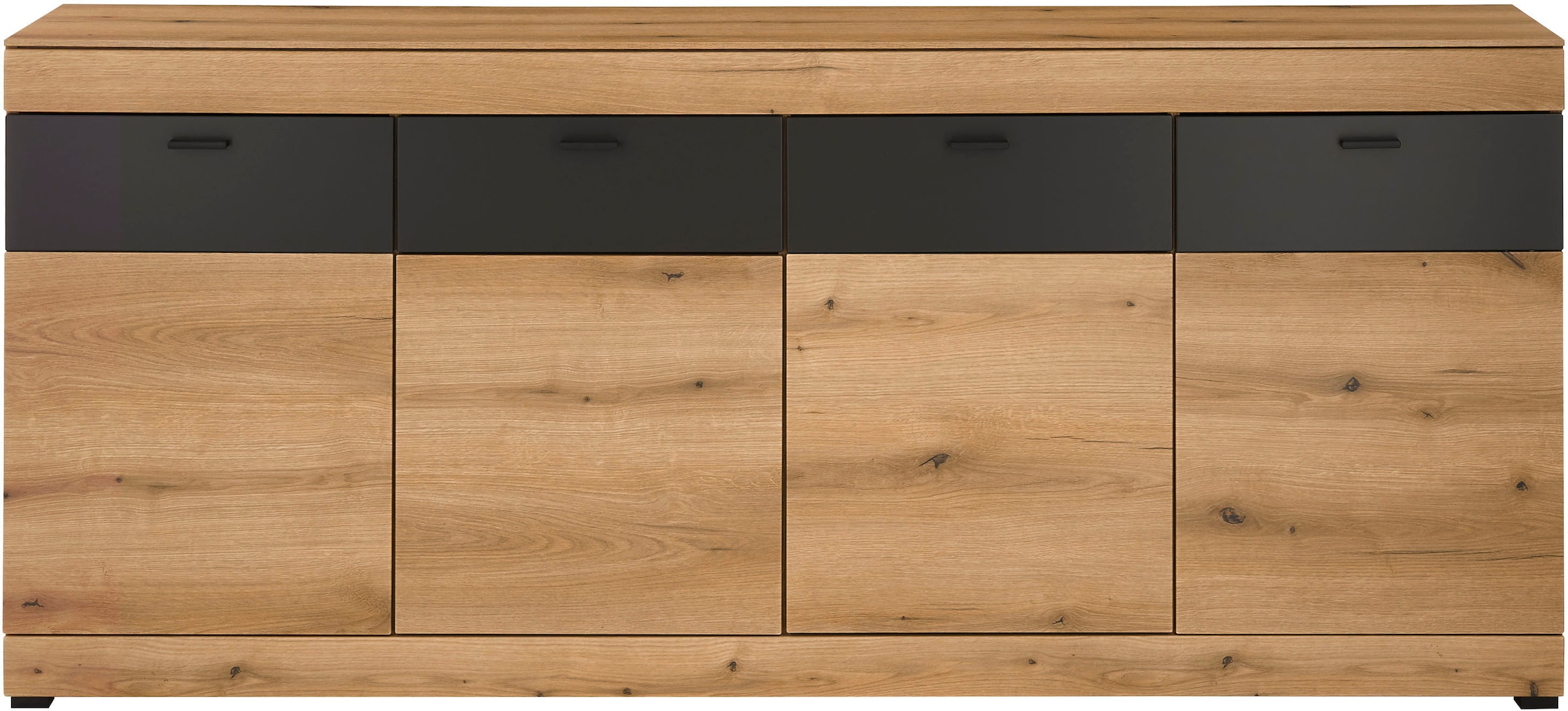 Home affaire Sideboard »Soleto, moderner Schrank, Kommode, 200 cm breit« zeitlos, schwarze Griffe aus Metall, ausreichend Stauraum