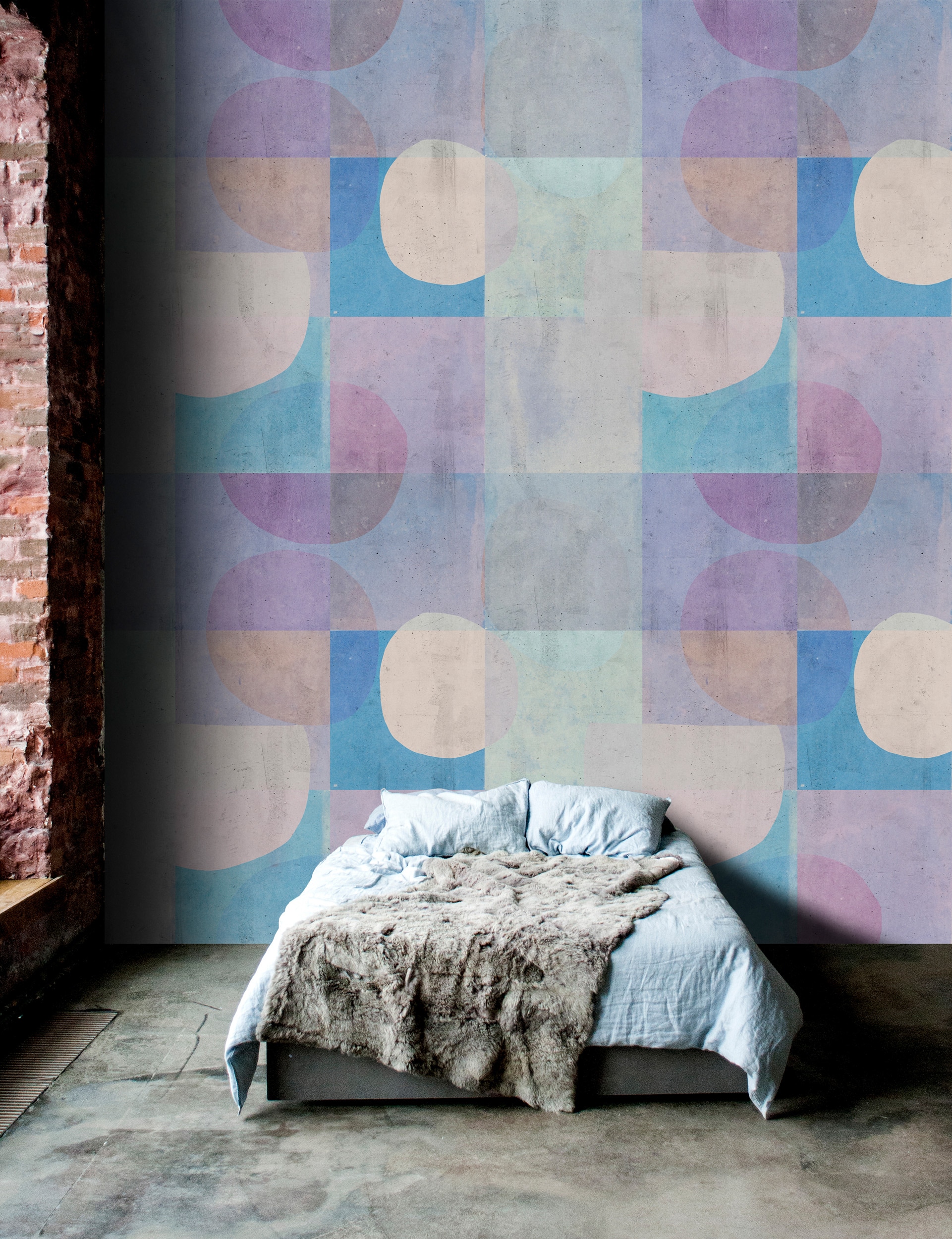 living walls "Geometrische Tapete Pastellfarben Abstrakte Formen" matt glatt