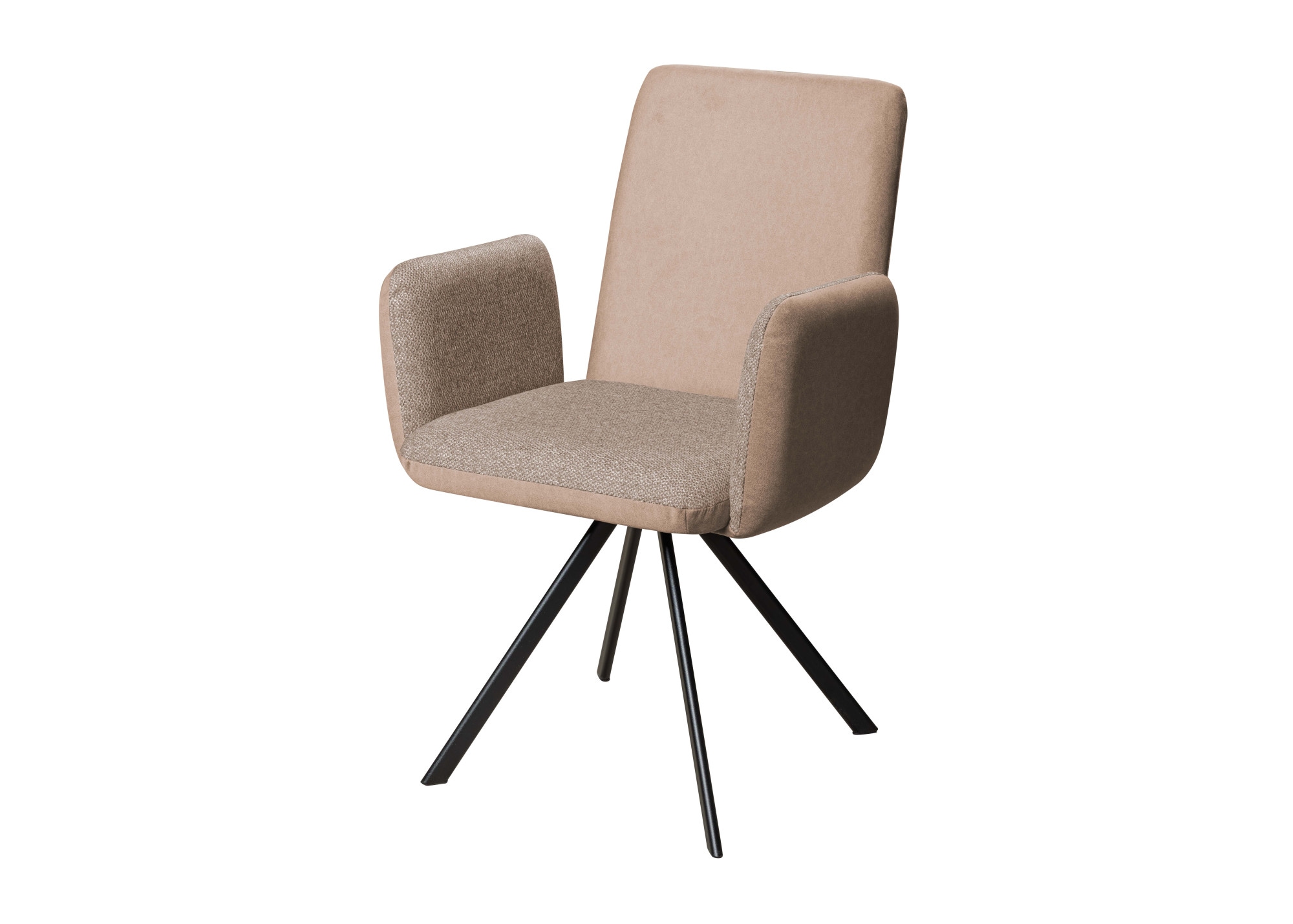 OTTO home Armlehnstuhl »Gabi Polsterstuhl, Esszimmerstuhl, Küchenstuhl, 4-Fußstuhl« () Gestell aus matt-schwarzem Flachmetall, stabil, 2-Stoff-Design