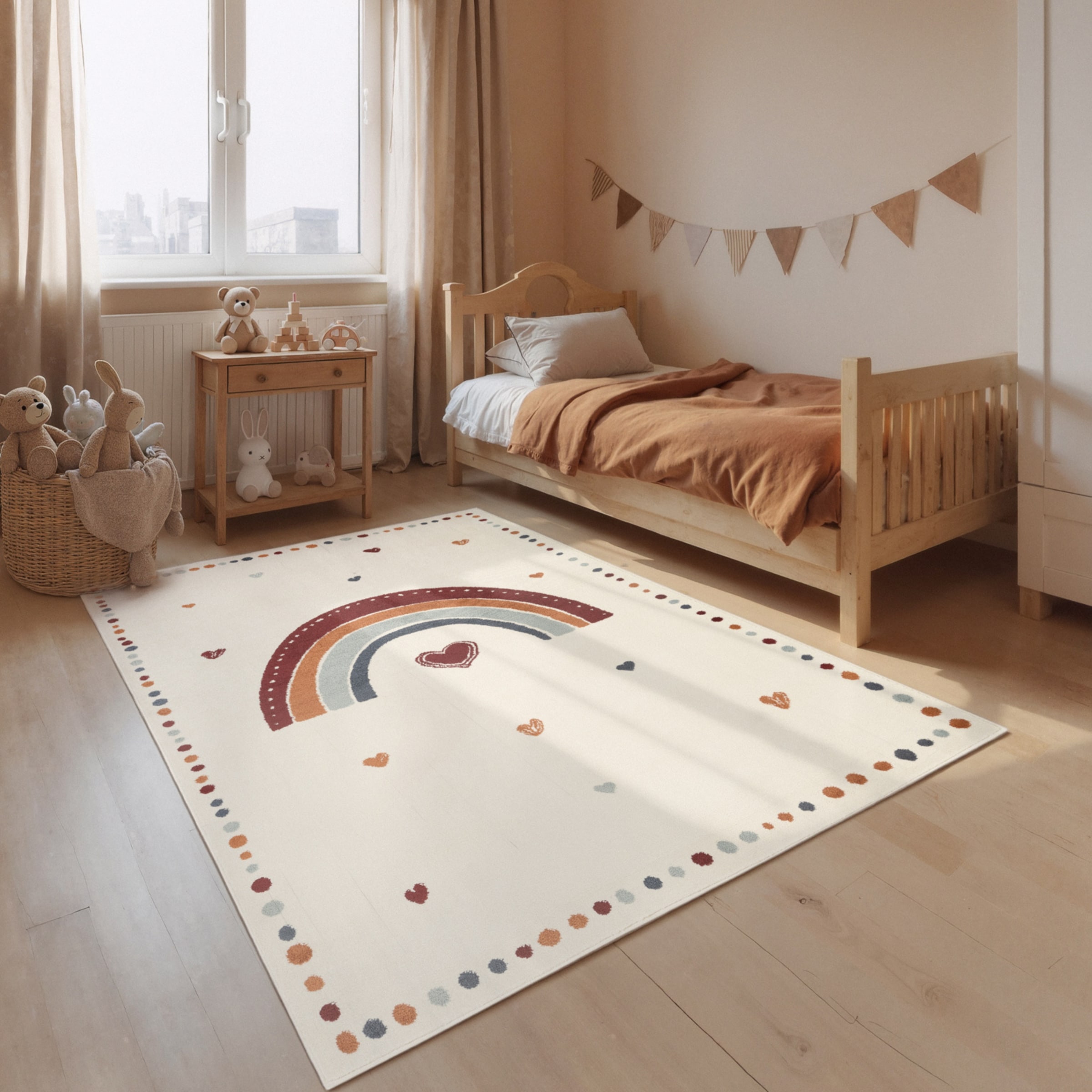 HANSE Home Kinderteppich "Luvy" rechteckig 10 mm Höhe Pflegeleicht, Weich, Kinderzimmer, Spielteppich, Spielunterlage