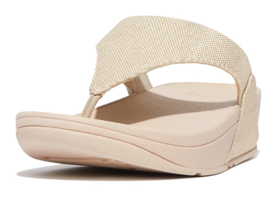 Fitflop Zehentrenner »LULU GLITZ«, Keilabsatz, Sommerschuh, Microwobbleboard - komfortables Fußbett