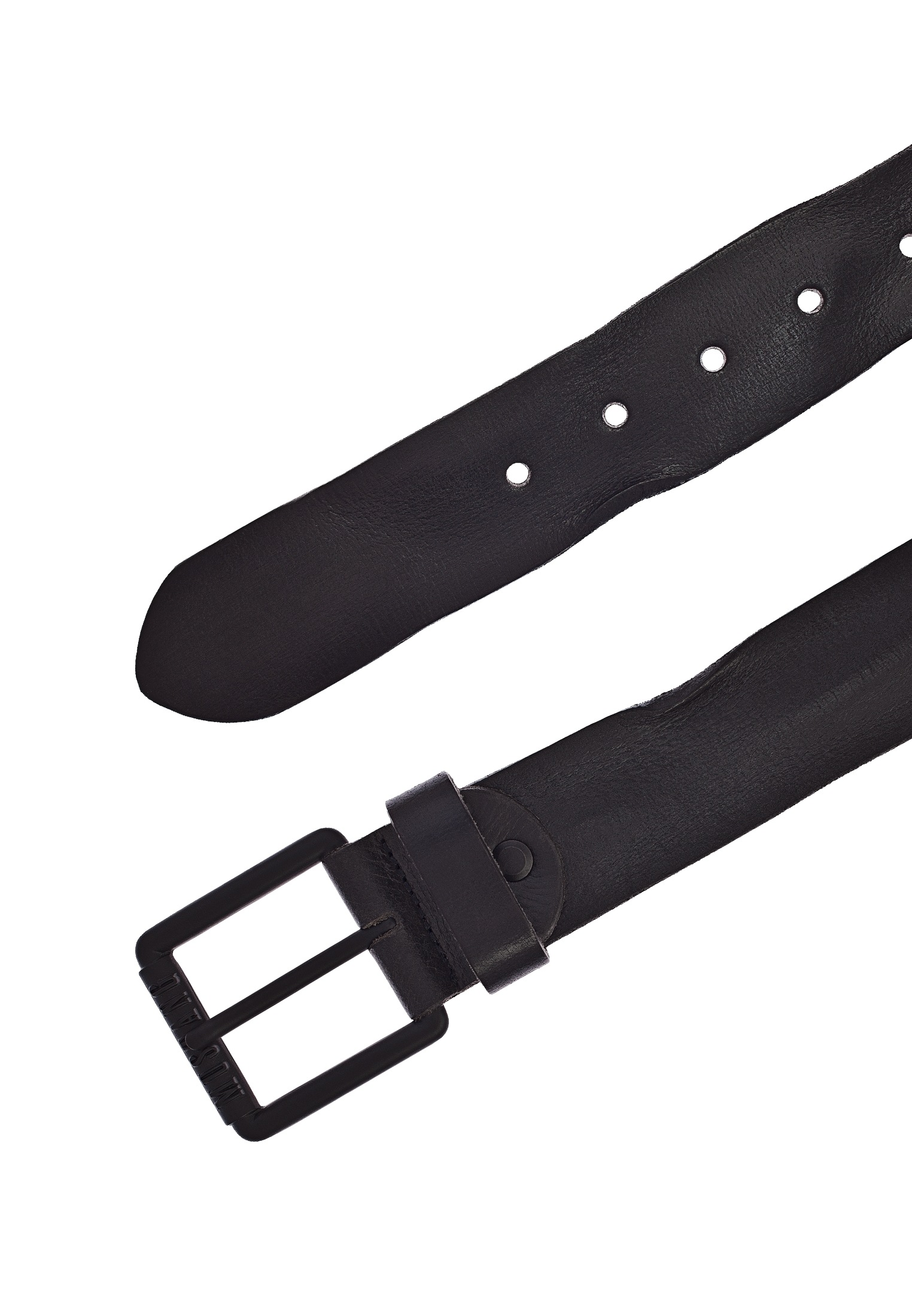 MUSTANG Ledergürtel, gefinishtes Vollleder in Used-Optik, geschwärzte Schnalle, 4 cm