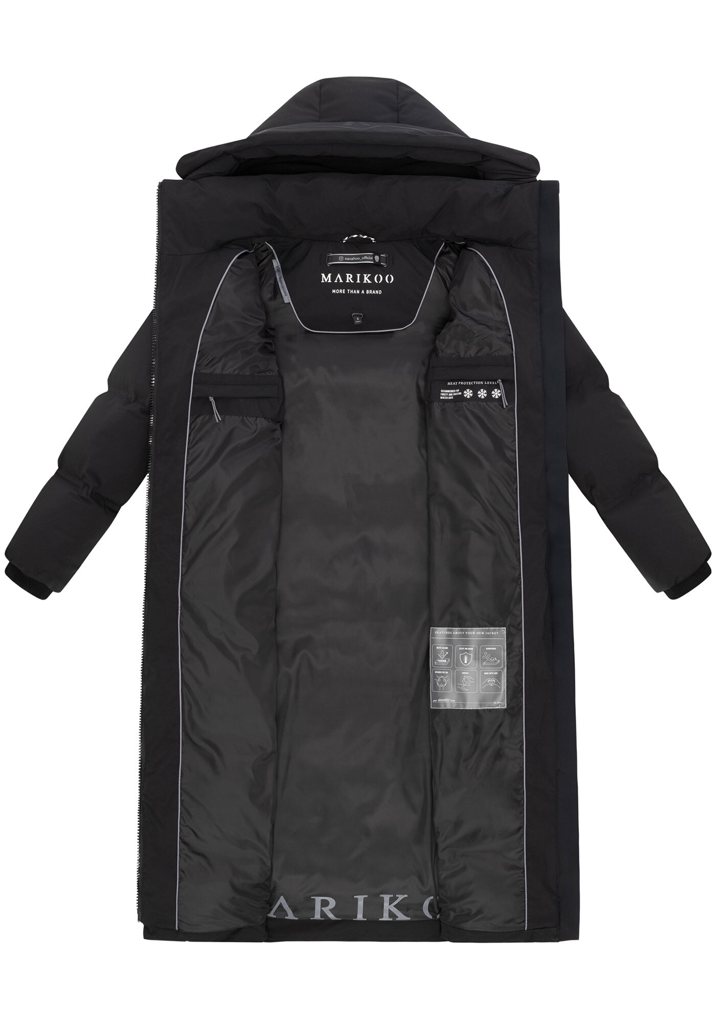 Marikoo Winterjacke »Tikoraa«, mit geschweißten Nähten und luxuriöser Kapuze