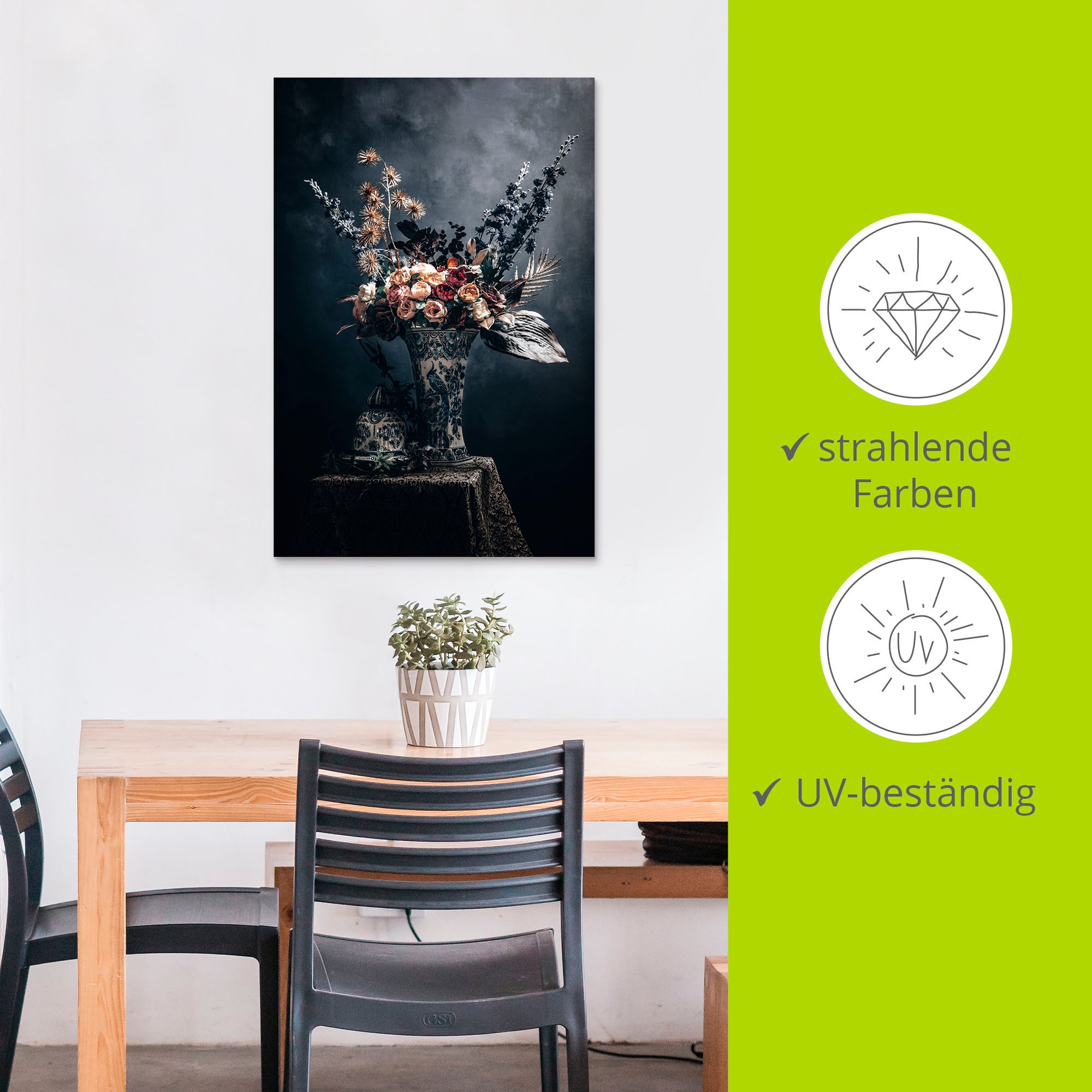 Artland Alu-Dibond-Druck »Sommer Kunst Stilleben«, Arrangements, (1 St.), für Innen- und Außenbereich geeignet, Outdoorbild