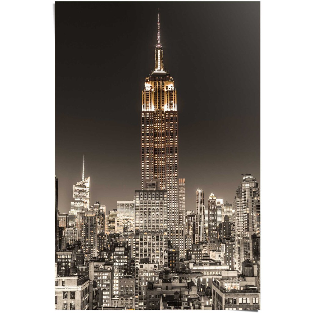 Reinders! Poster »New York Empire State Building gold«, (1 St.)