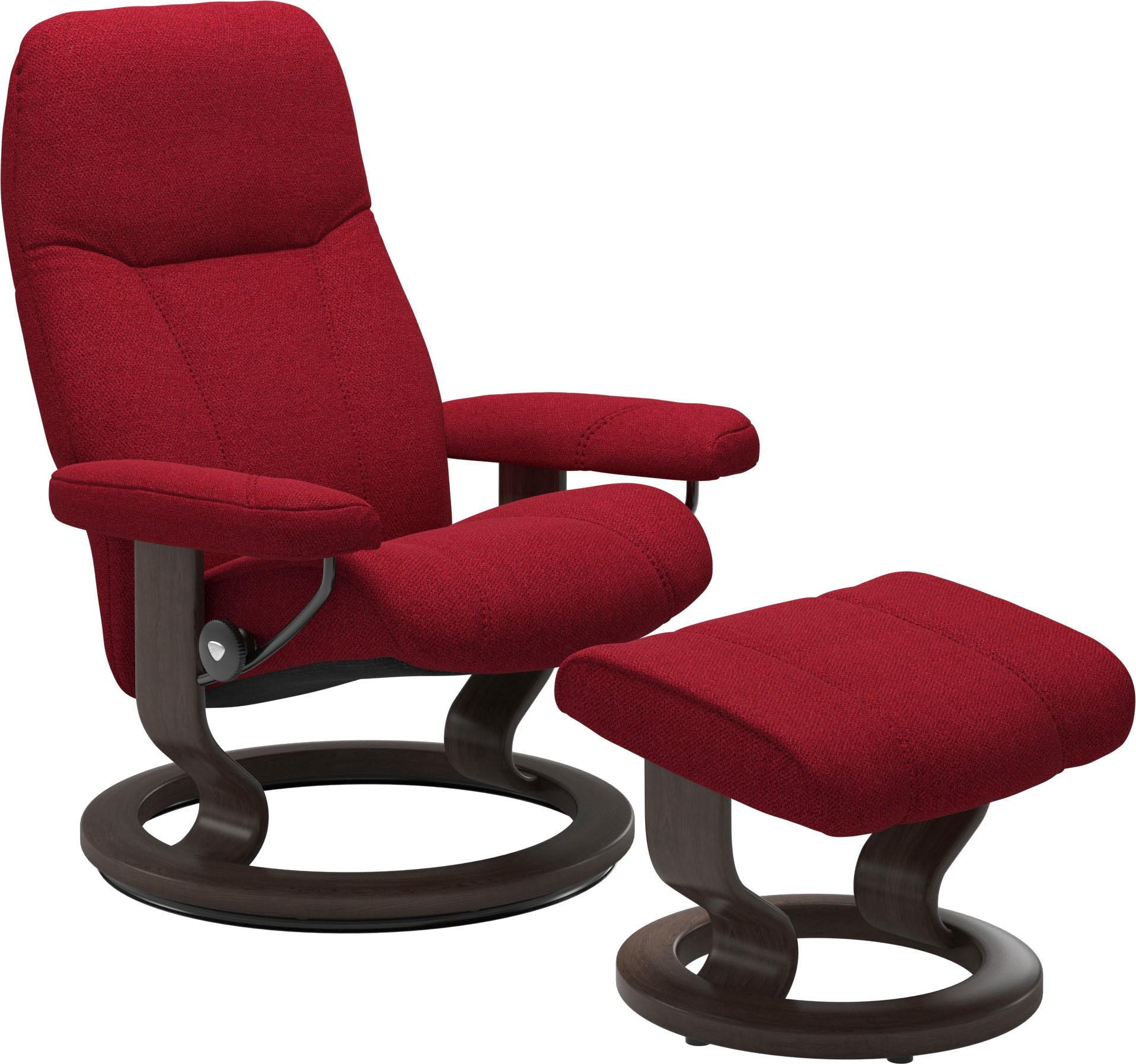 Stressless® Relaxsessel »Consul«, (Set, Relaxsessel mit Hocker), mit Hocker, mit Classic Base, Größe S, Gestell Wenge