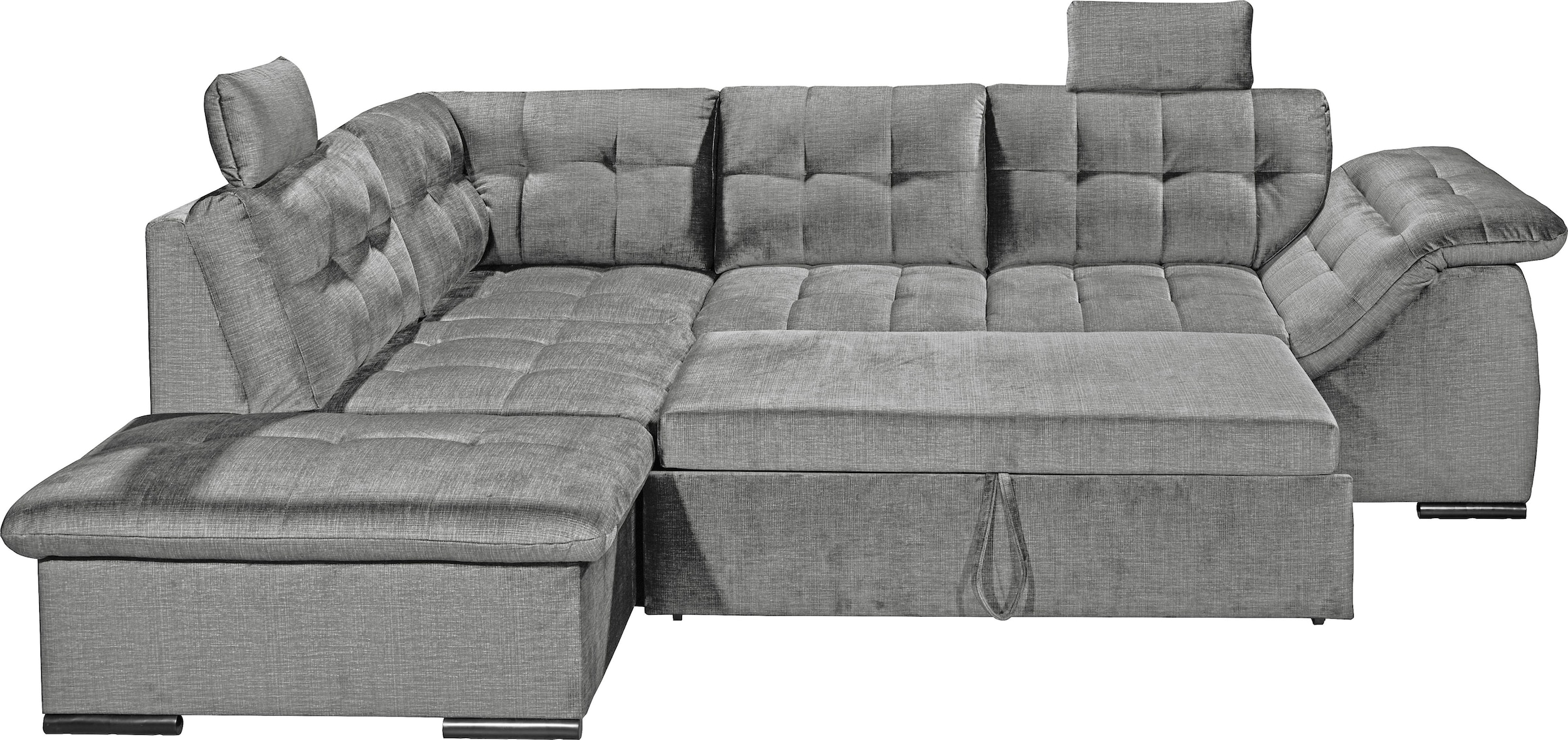 ED EXCITING DESIGN Ecksofa »Estrella L-Form«, mit Bettfunktion, Bettkasten, Armteilverstellung & Kopfstützen