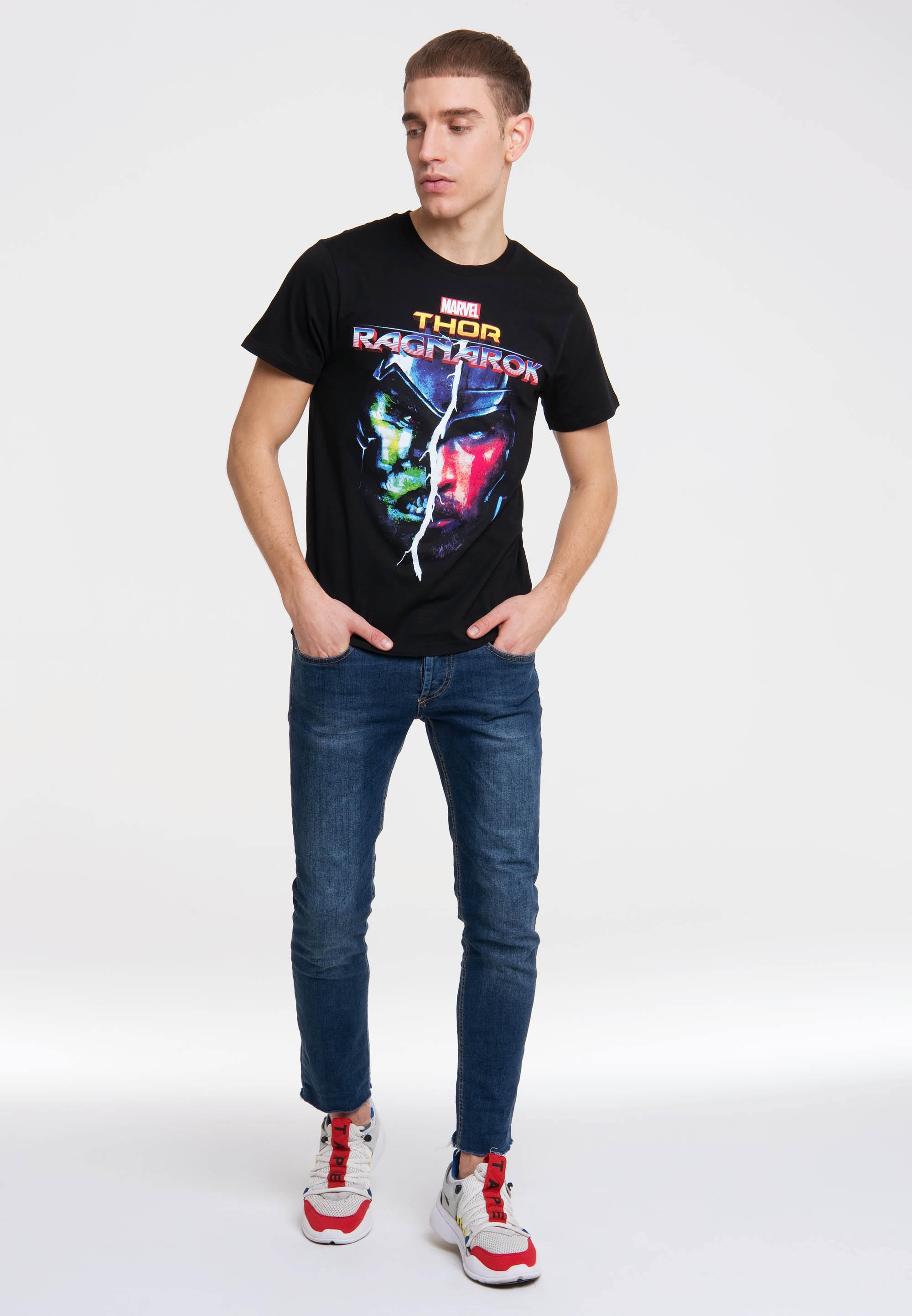 LOGOSHIRT T-Shirt »Marvel - Thor Ragnarok«, mit coolem Thor-Frontprint