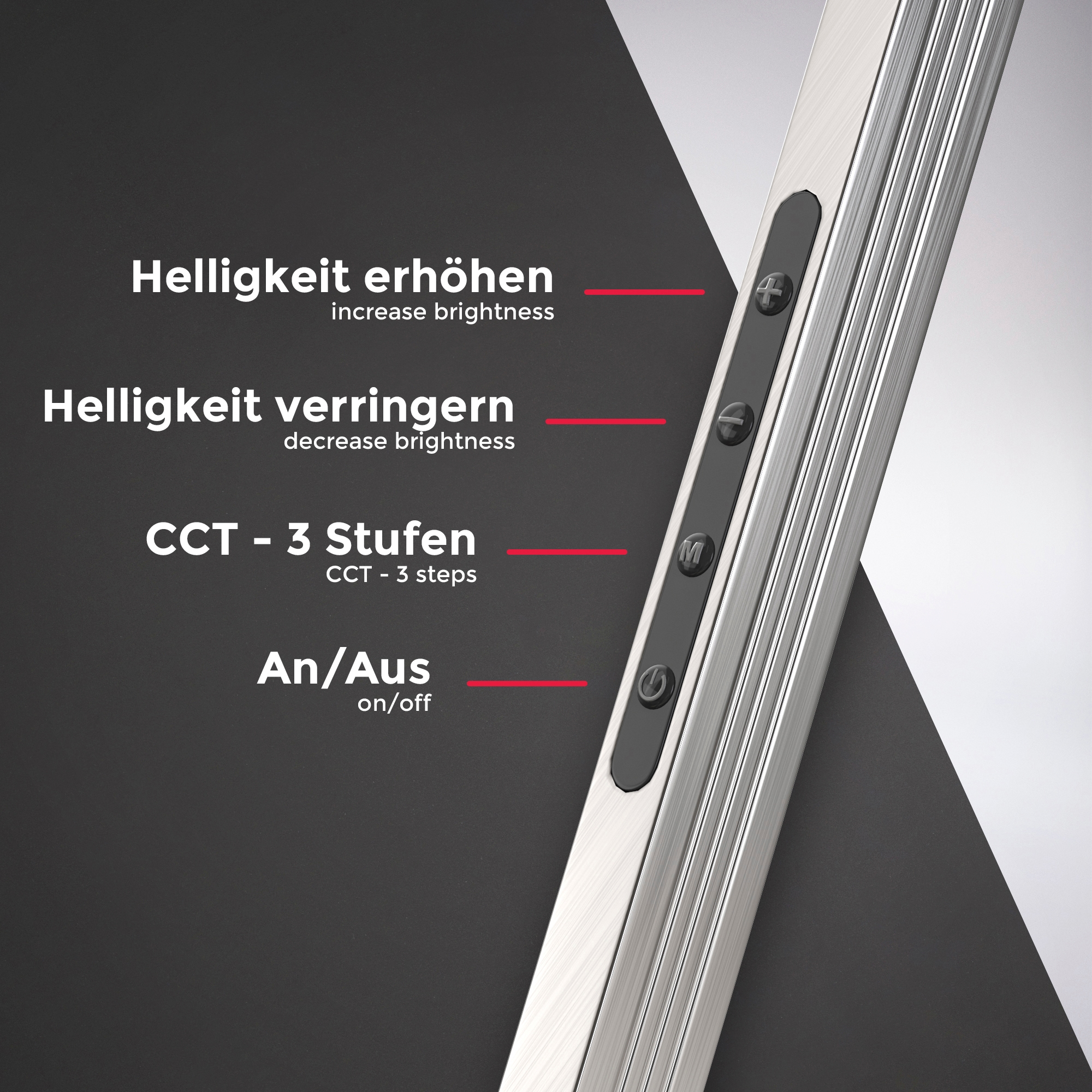 B.K.Licht LED dimmbar Farbtemperatur 6,6 - 6500K Klemmleuchte, 1 inkl. BAUR 880lm, x LED | Watt, 3000K