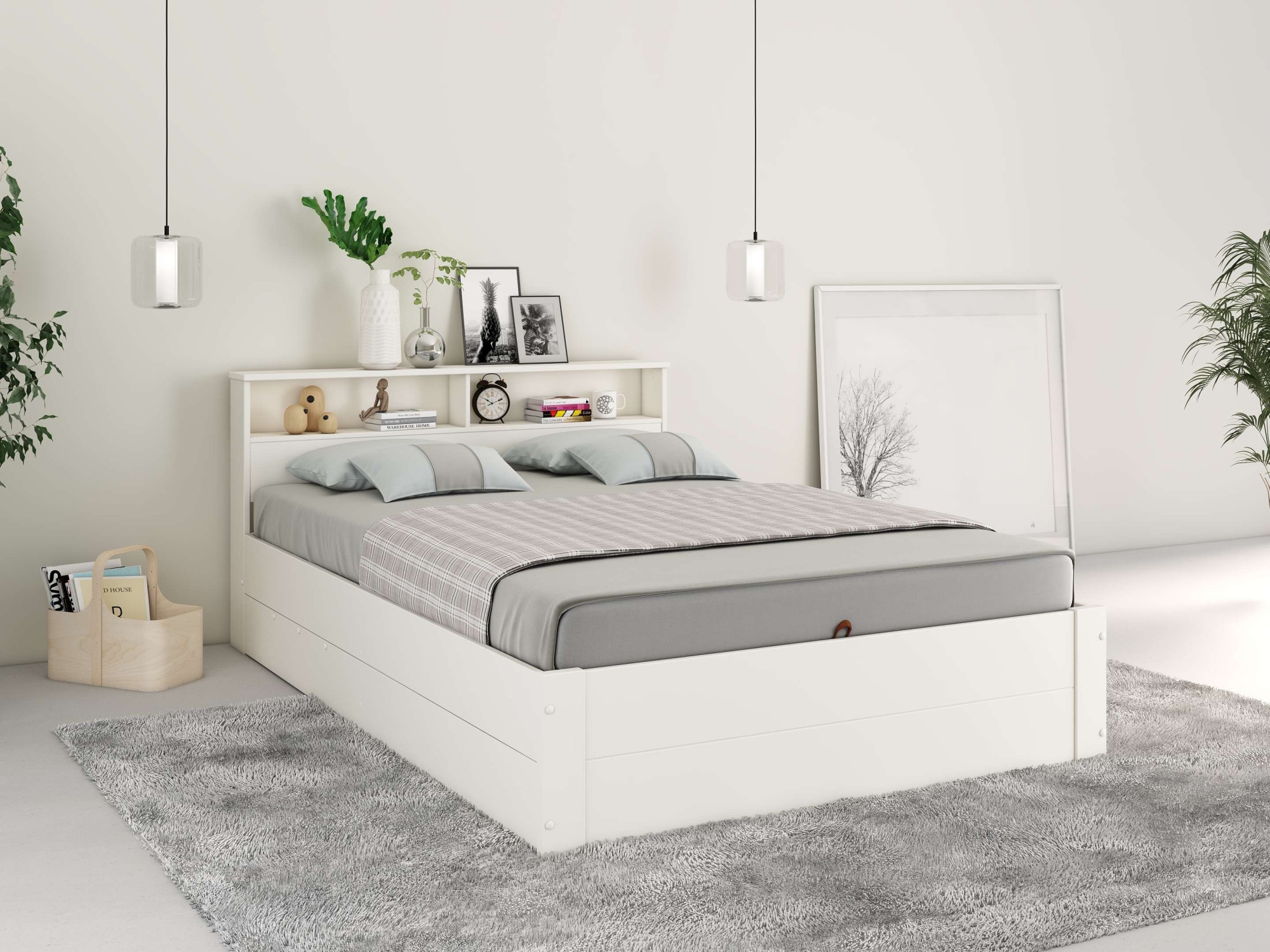 OTTO home Stauraumbett "MAREILLES, Bett, Made in Europe, FSC zertifiziertes Massivholz" 140x200cm und 180x200cm, Massivholz, Hebemechanismus, Stauraum im Kopfteil und unter dem Bett