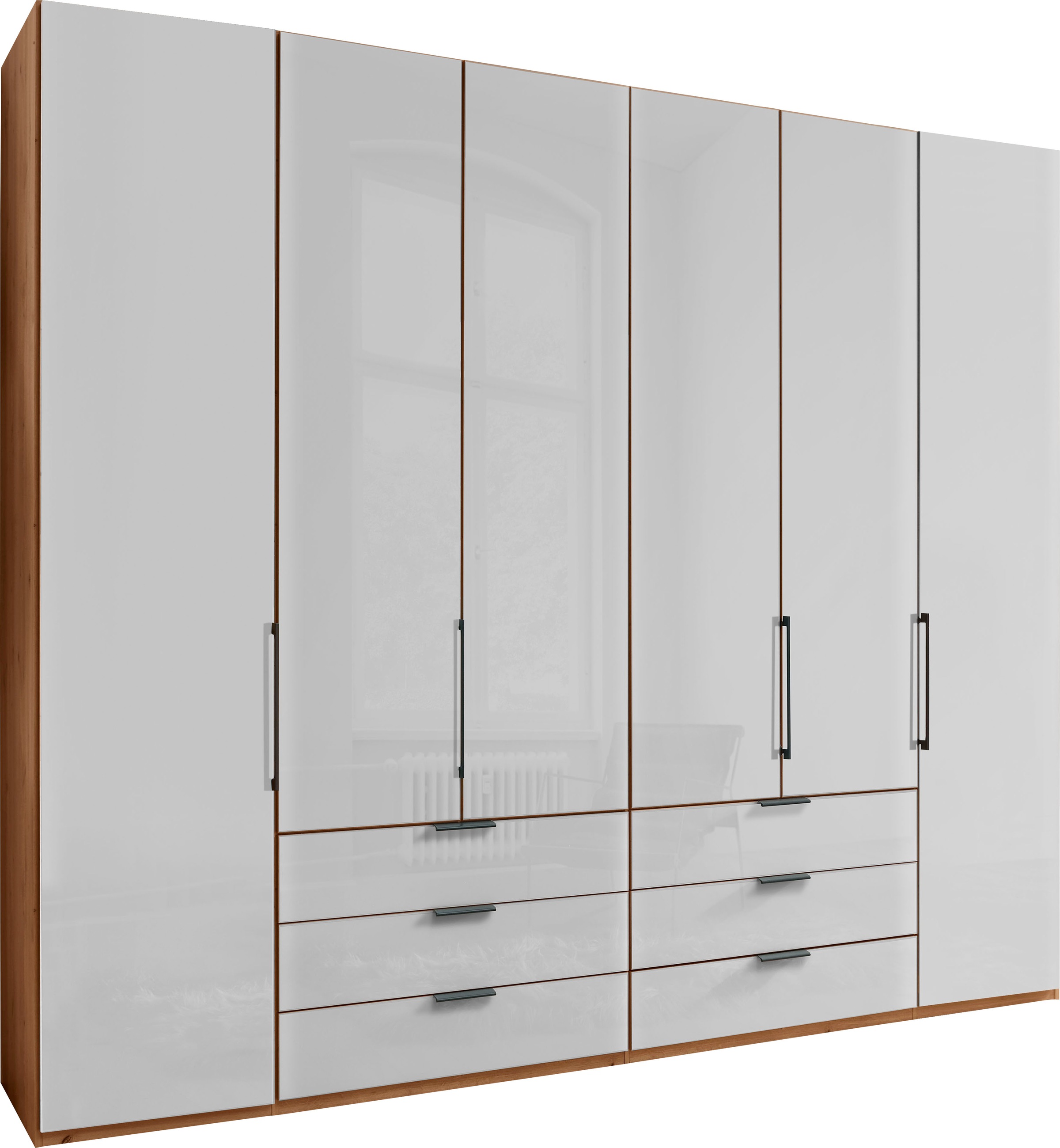 WIEMANN Kleiderschrank "Monaco" mit Glasfront sowie hochwertige Beschläge inkl. Dämpfung