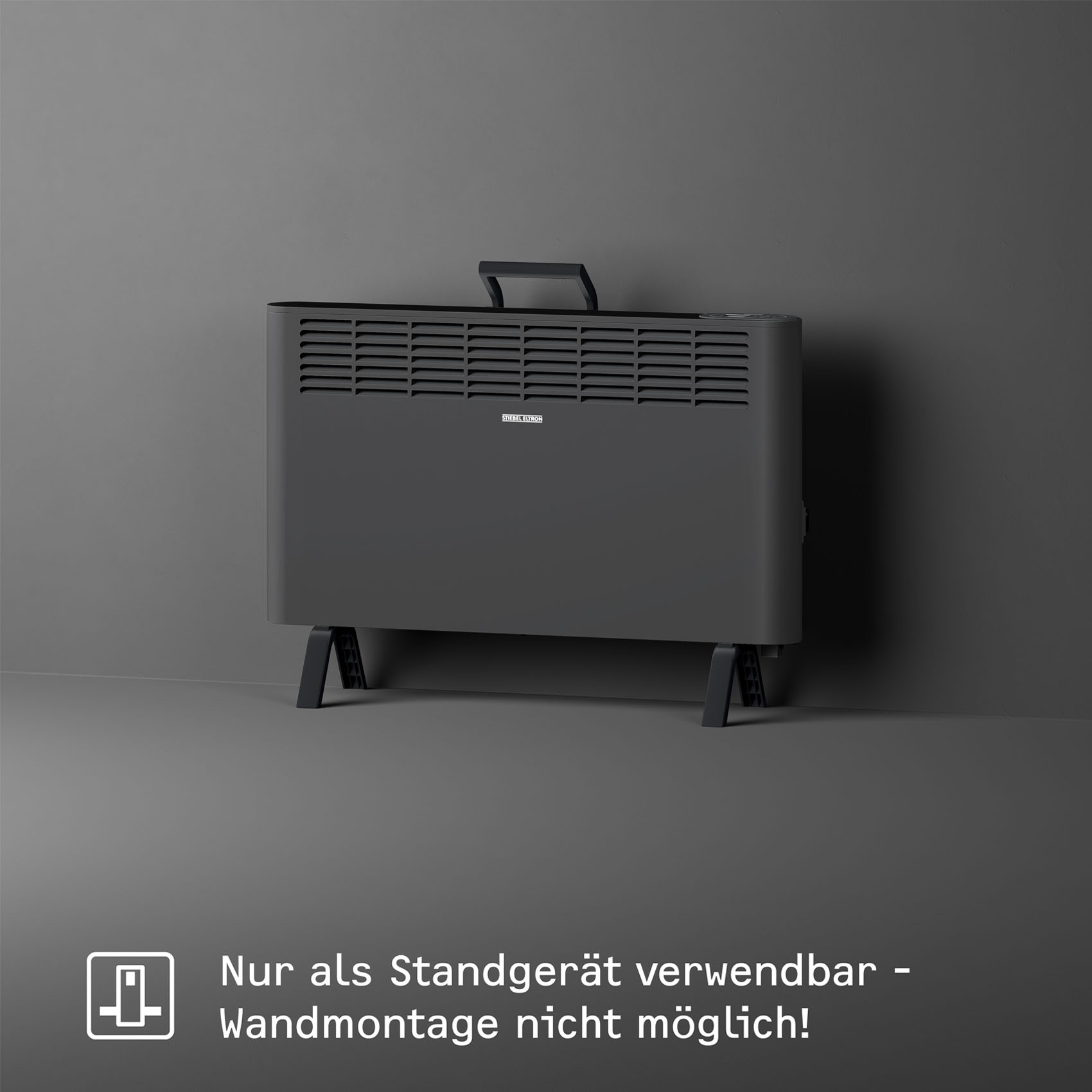 STIEBEL ELTRON Konvektor »»CNS-B 2000 Plus LCD move«, Standkonvektor engergiesparend, 2 kW«, schwarz, für ca. 25 m², LC-Display, Wochentimer