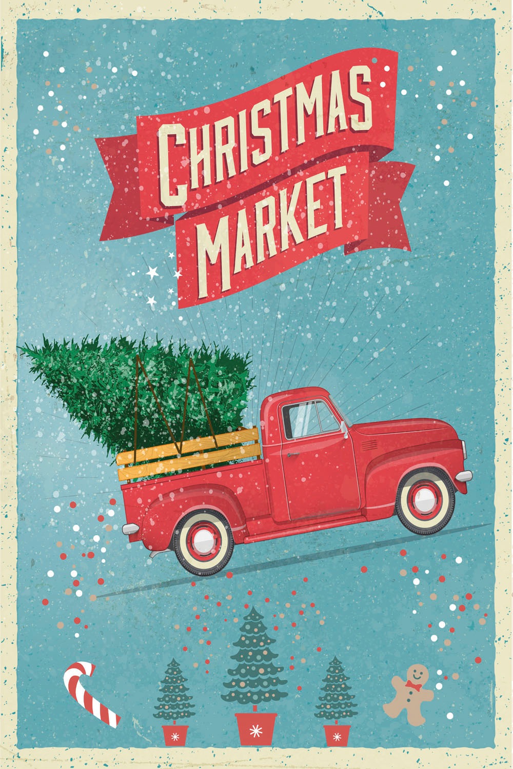 queence Metallbild "Christmas Market" Schriftzug  Schriftzüge  Weihnachten günstig online kaufen