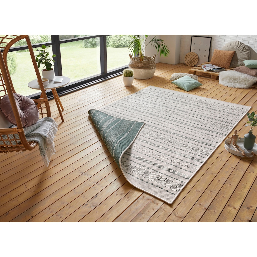 freundin Home Collection Teppich »Lily«, rechteckig, Flachgewebe WendbarIn und Outdoor geeignet, Pflegeleicht, Gekettelt