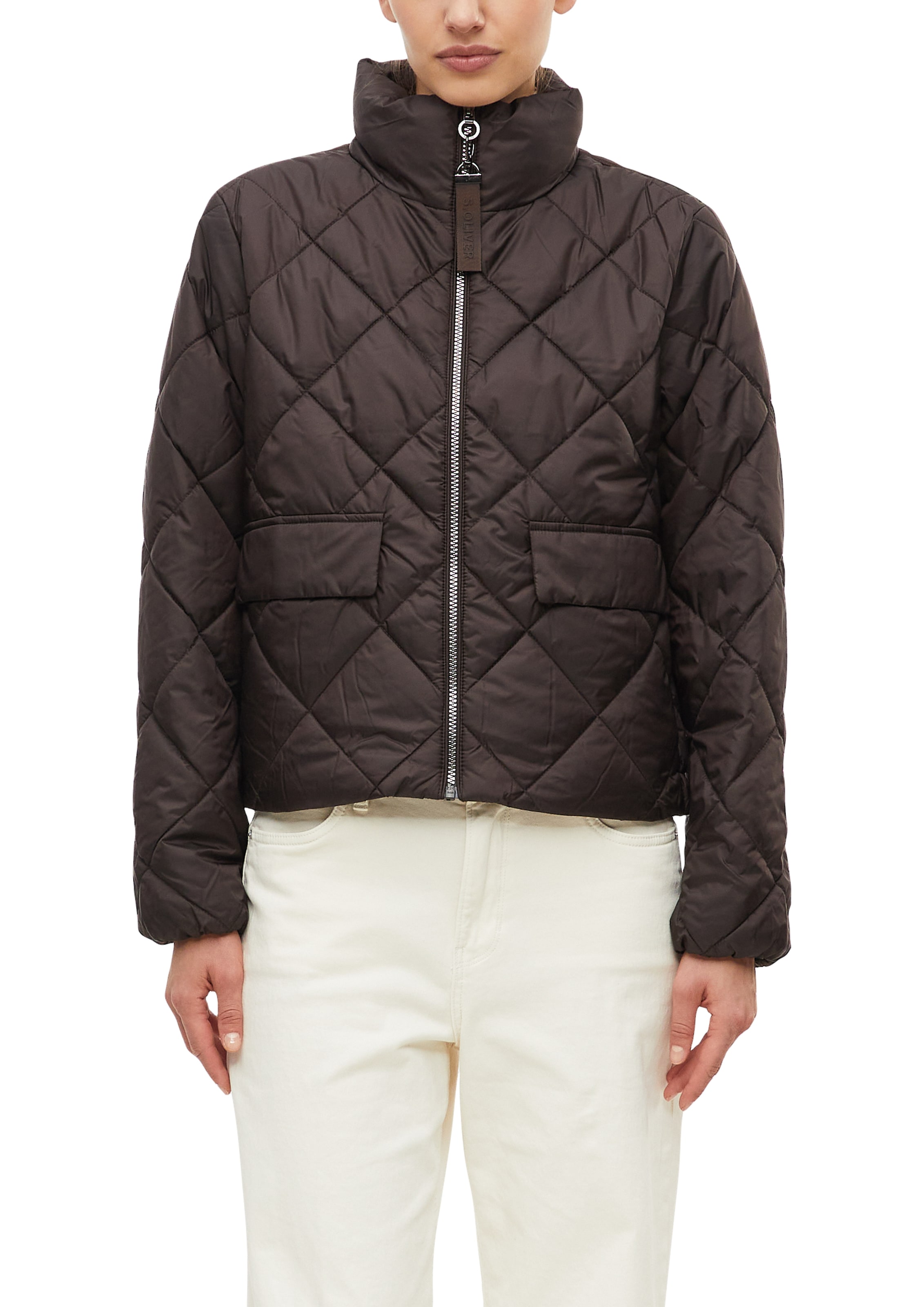 s.Oliver Steppjacke ohne Kapuze mit Stehkragen und Reißverschluss