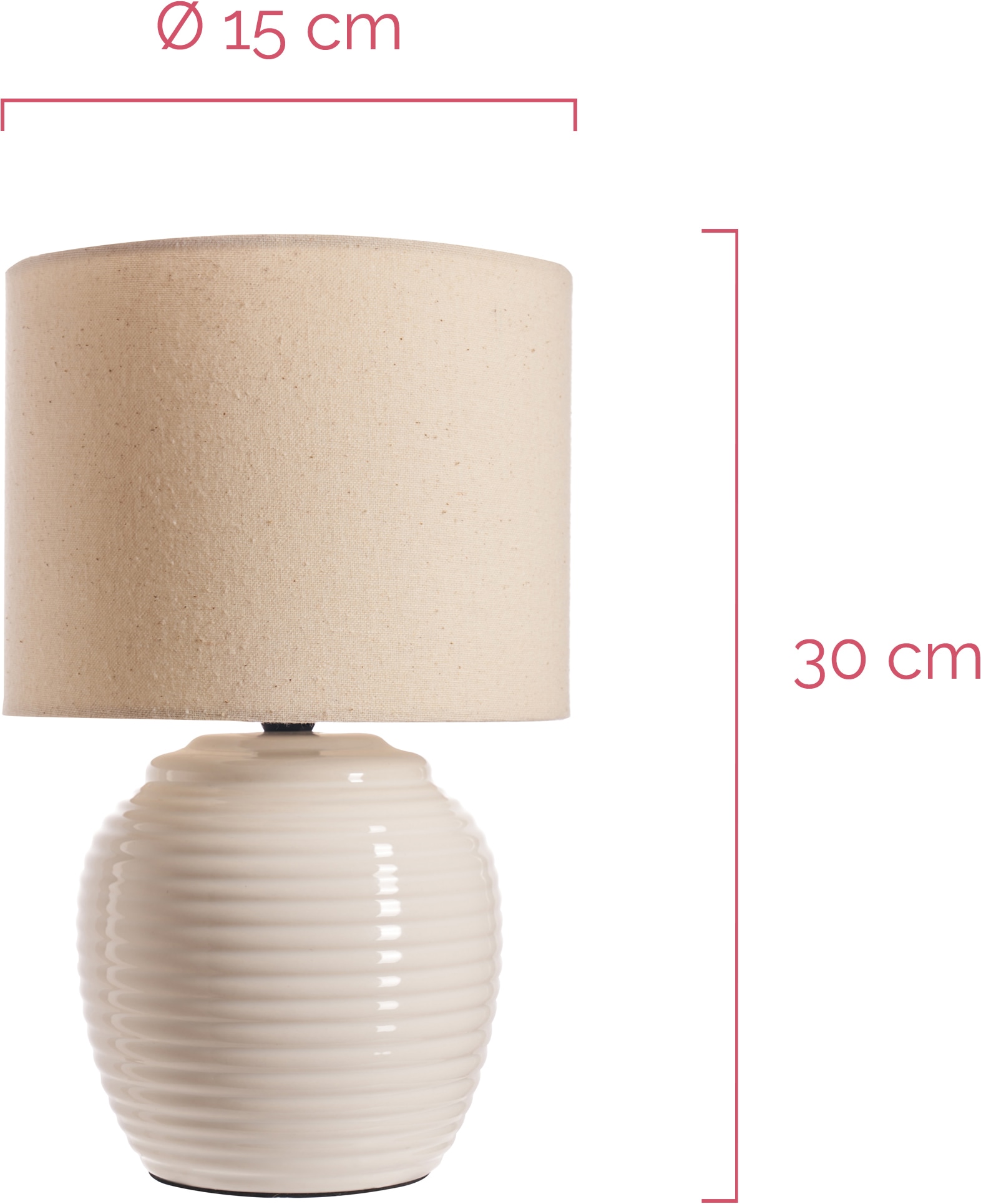 Pauleen Tischleuchte »Lovely Charm max.20W E14 Beige/Creme 230V Stoff/Keramik« E14 1 Stk. IP20