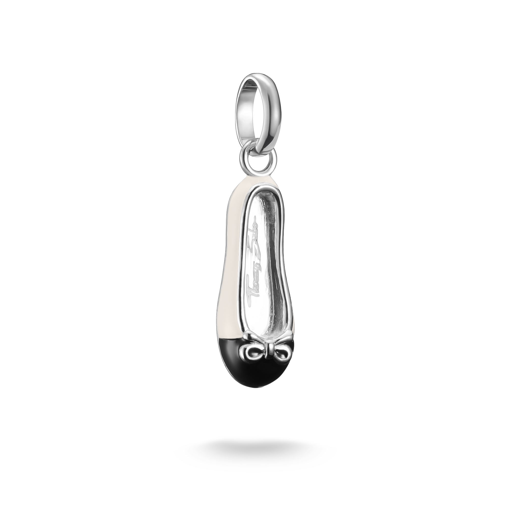 Charm-Einhänger THOMAS SABO "Charm Ballerina-Design - Connect", silber (silberfarben, schwarz, creme), Charms, Damen, Silber 925 (recycelt)