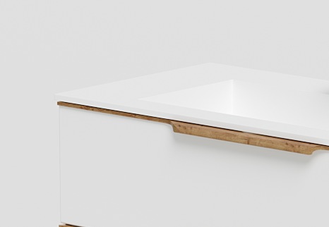 welltime Waschtisch »Amber«, mit CORIAN-Acrylstein Waschbecken, massive Eichendetails
