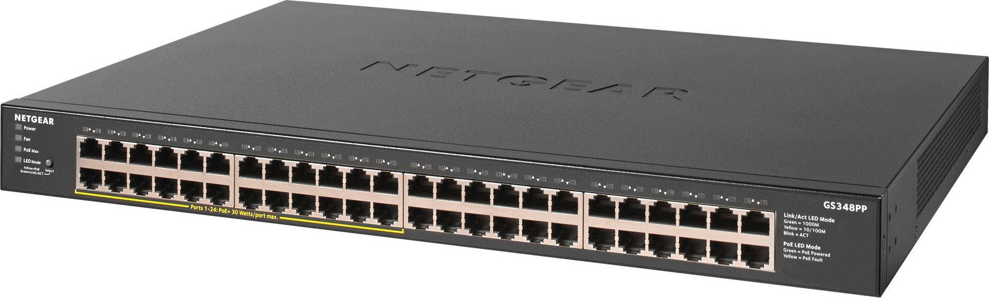 NETGEAR Netzwerk-Switch »GS348PP Unmanaged Gigabit Ethernet (10/100/1000) Power over Ethernet«, (1 St.)