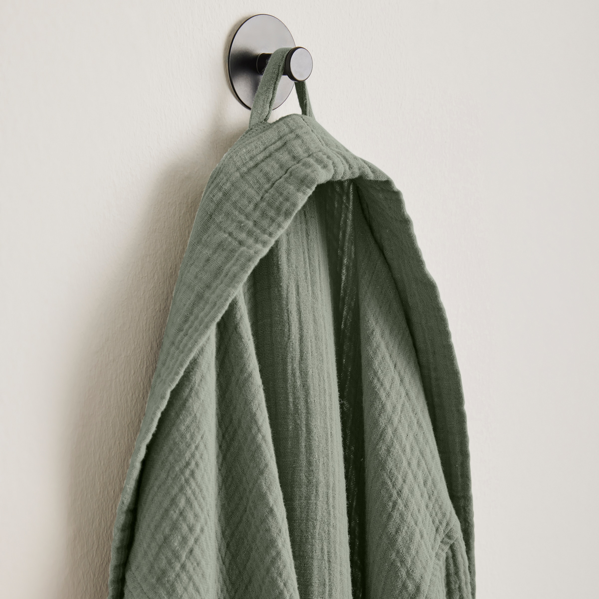 my home Bademantel »Juna Musselin, ideal für Sauna & Spa, Hotelbademantel, Morgenmantel« 1 Stk. tlg., modern, leichte Qualität, 100% Baumwolle