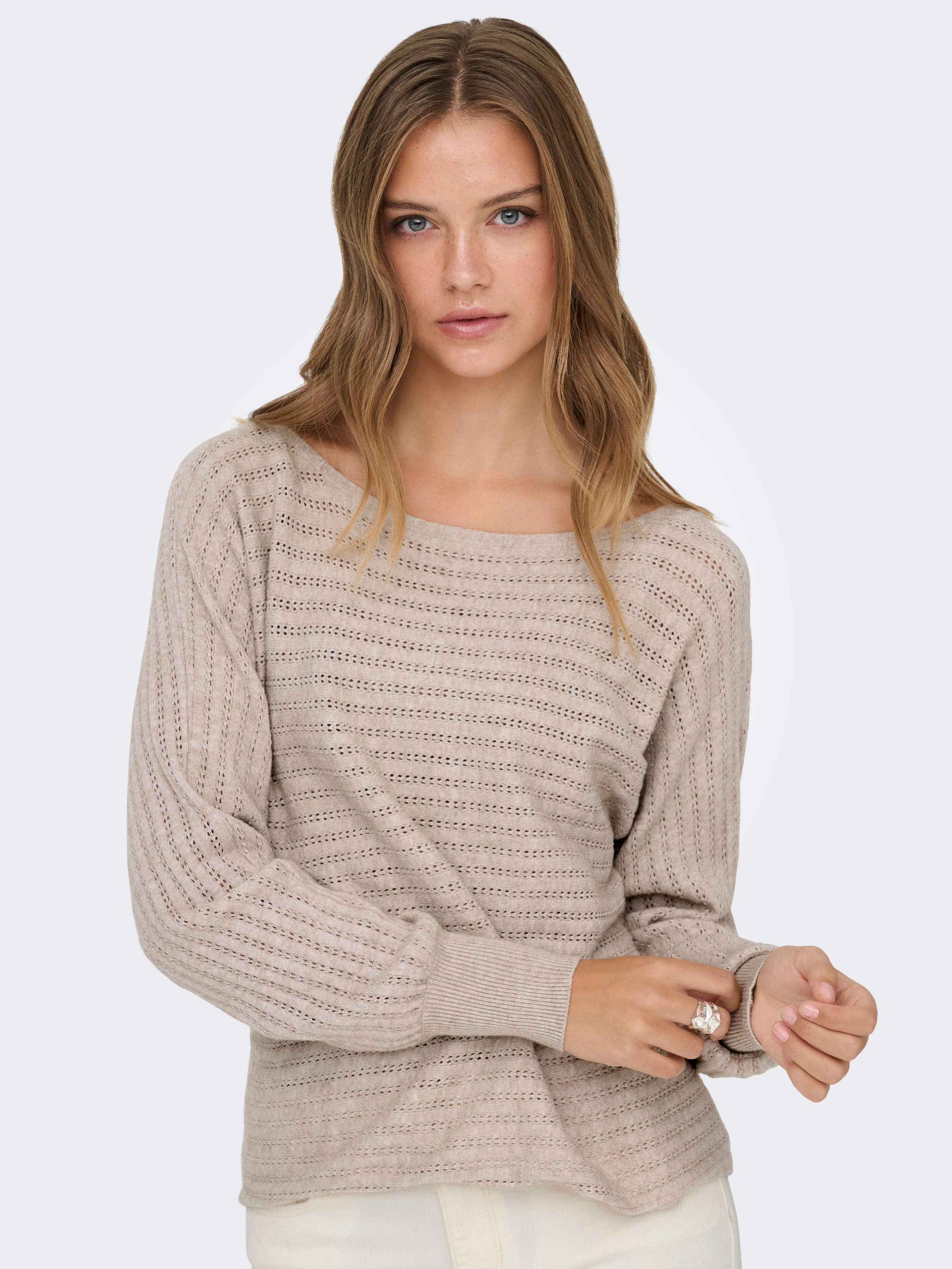 ONLY Strickpullover »ONLIBI LS BOATNECK STRUC PULLOVER EX KNT«