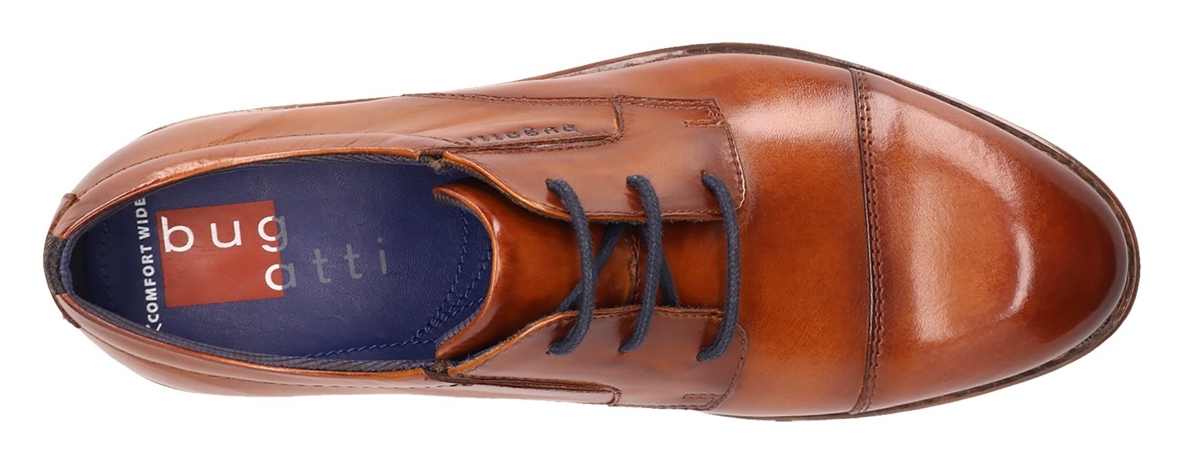 bugatti Schnürschuh, Blockabsatz, Abendschuh, Festtagsschuh, Businessschuh, Logoprägung