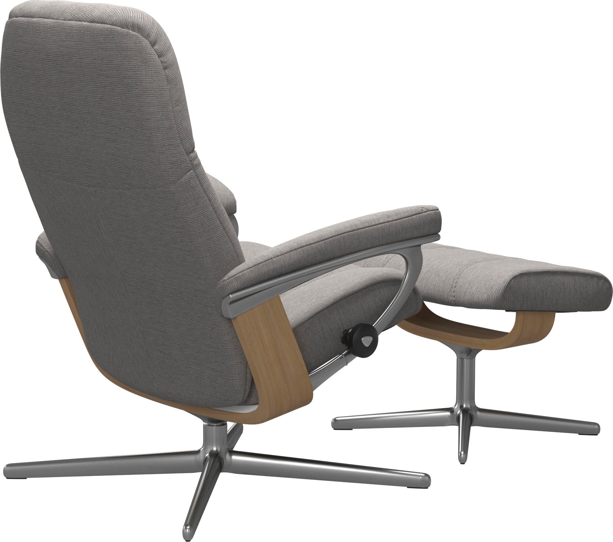 Stressless® Relaxsessel »Consul«, (Set, Relaxsessel mit Hocker), mit Hocker, mit Cross Base, Größe S, M & L, Holzakzent Eiche