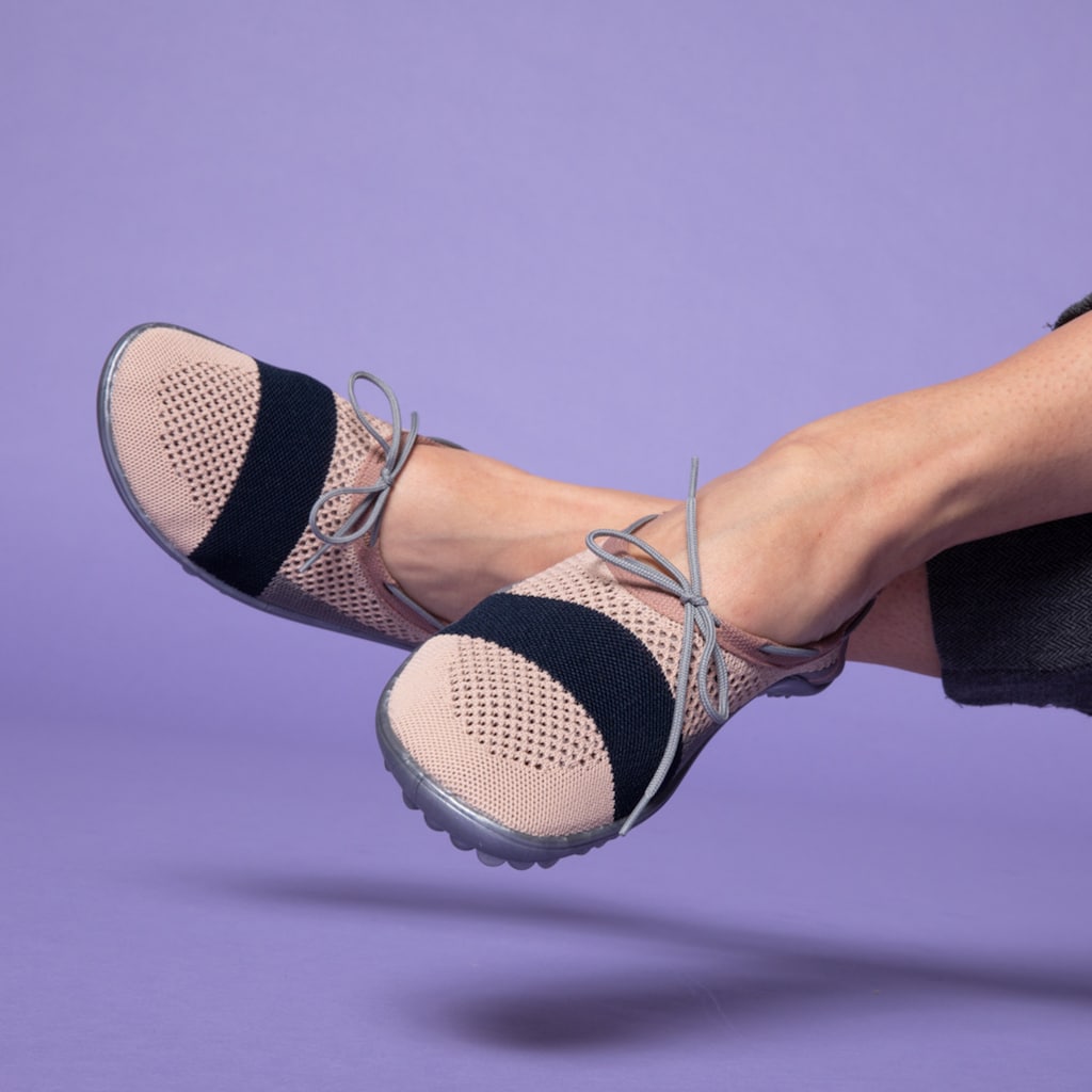 Schuhe Schuhtrends für Damen Leguano Ballerina »Barfußschuh STLYE«, mit Schleife rosé