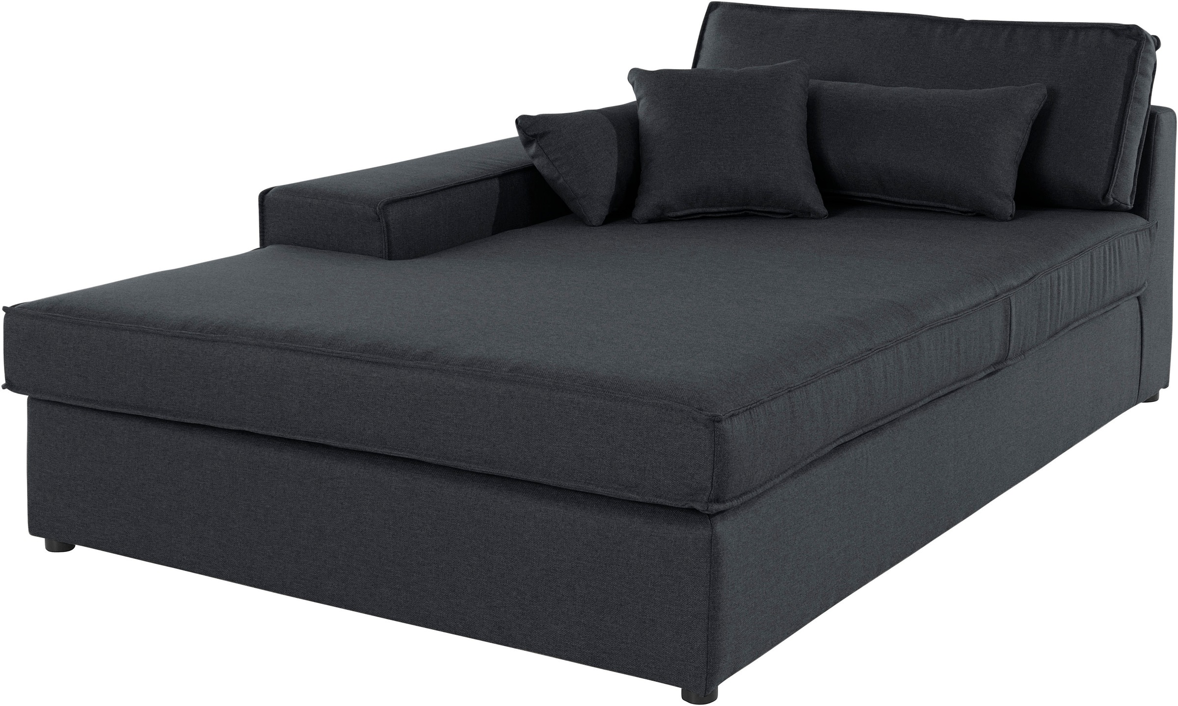 Ottomane OTTO HOME, B:130cm H:75cm T:190cm, grau, Baumwollmix (60% Baumwolle/40% Leinen);Struktur fein (100% Polyester);Samtoptik (100% Polyester),