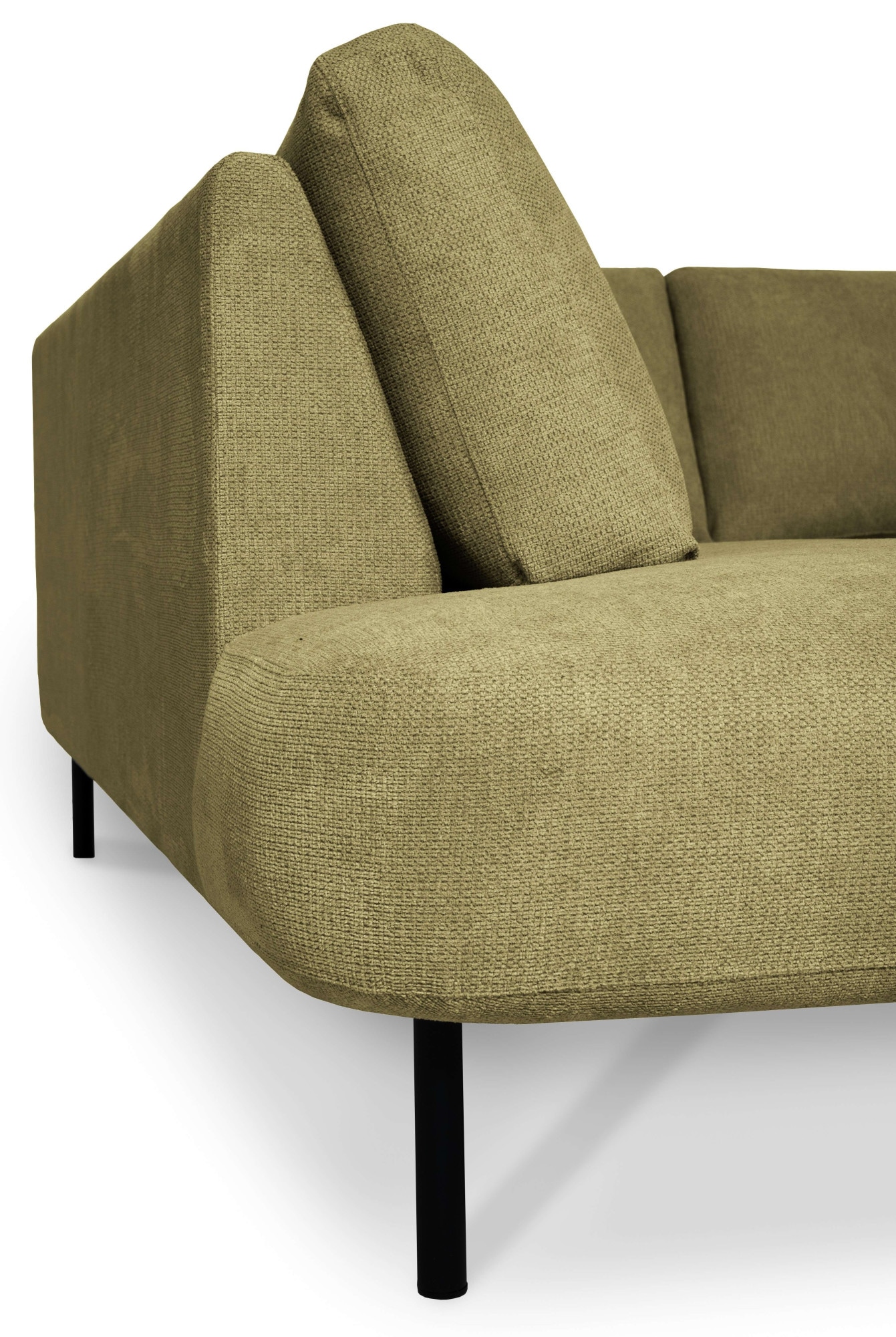 Places of Style Wohnlandschaft »Cesola«, in weichem Chenille-Stoff, Breite 327 cm, mit schwarzen Metallfüßen