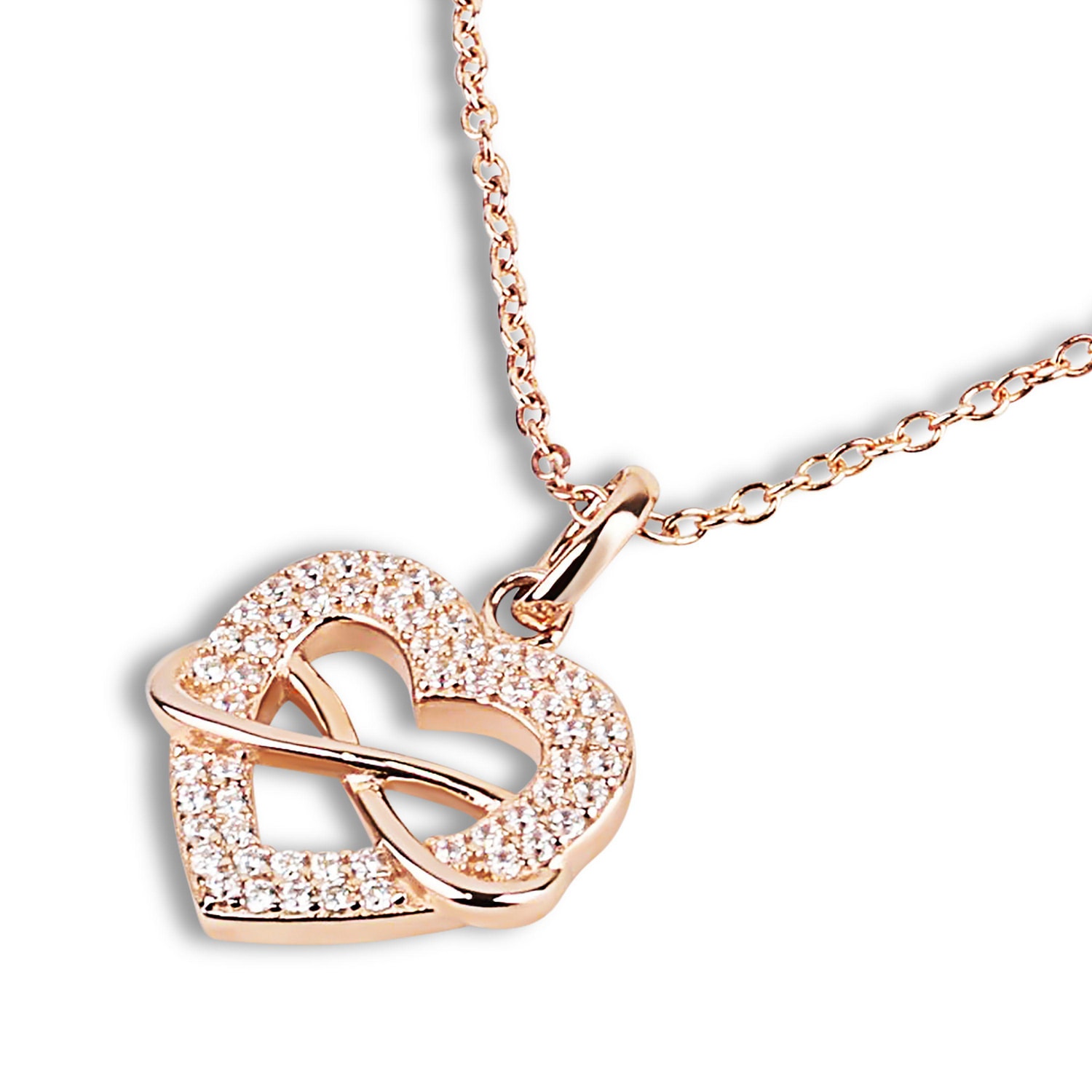 TOM TAILOR Kette mit Anhänger »Herz-Motiv, Infinity-Motiv, Unendlichkeitsschleife« mit Zirkonia (synth.)