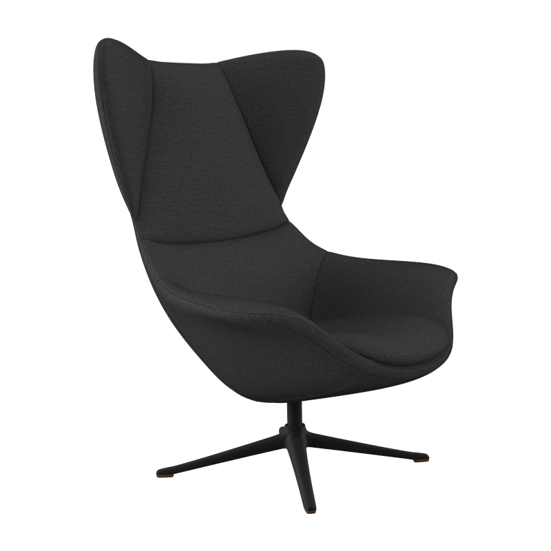 FLEXLUX Ohrensessel "Stilo Relaxsessel, TV-Sessel", Solitär, Stil-Ikone, drehbar, Fuß schwarz