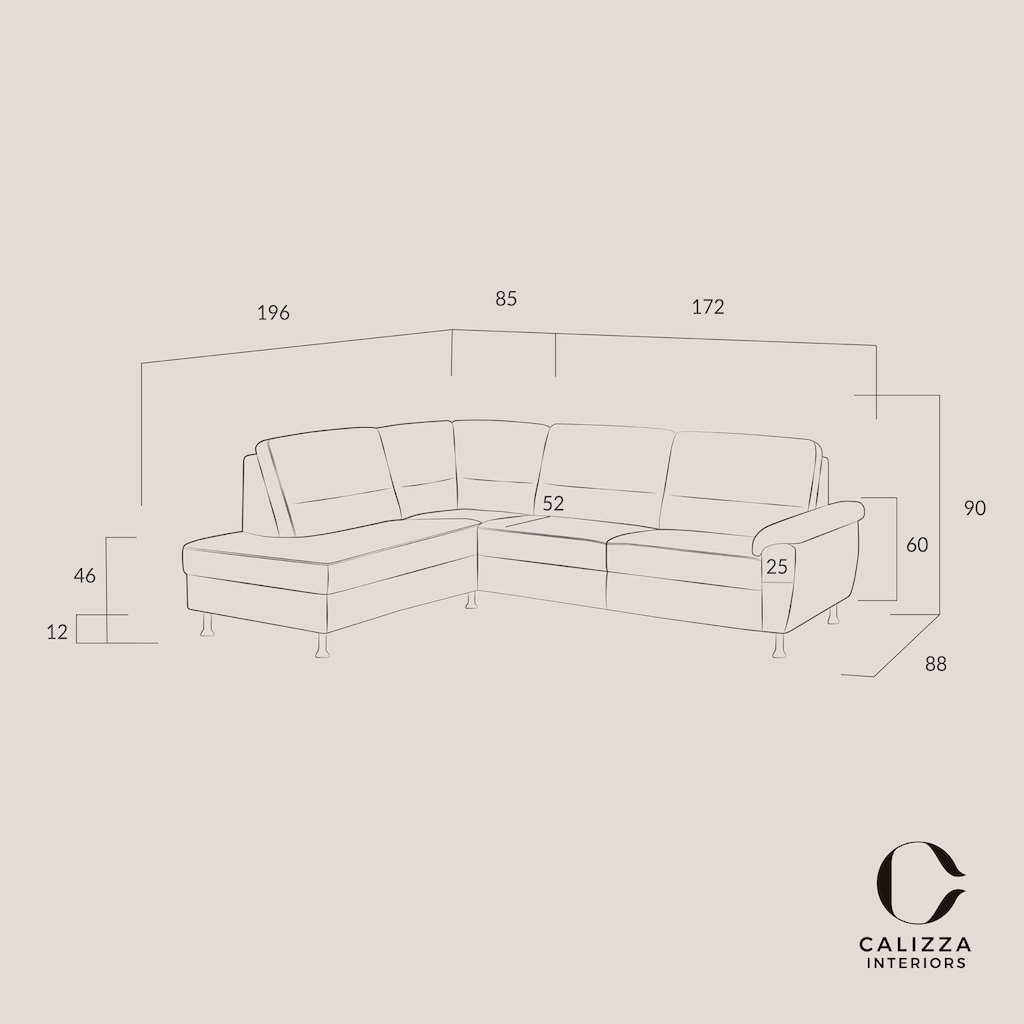 CALIZZA INTERIORS Ecksofa »Onyx L-Form«