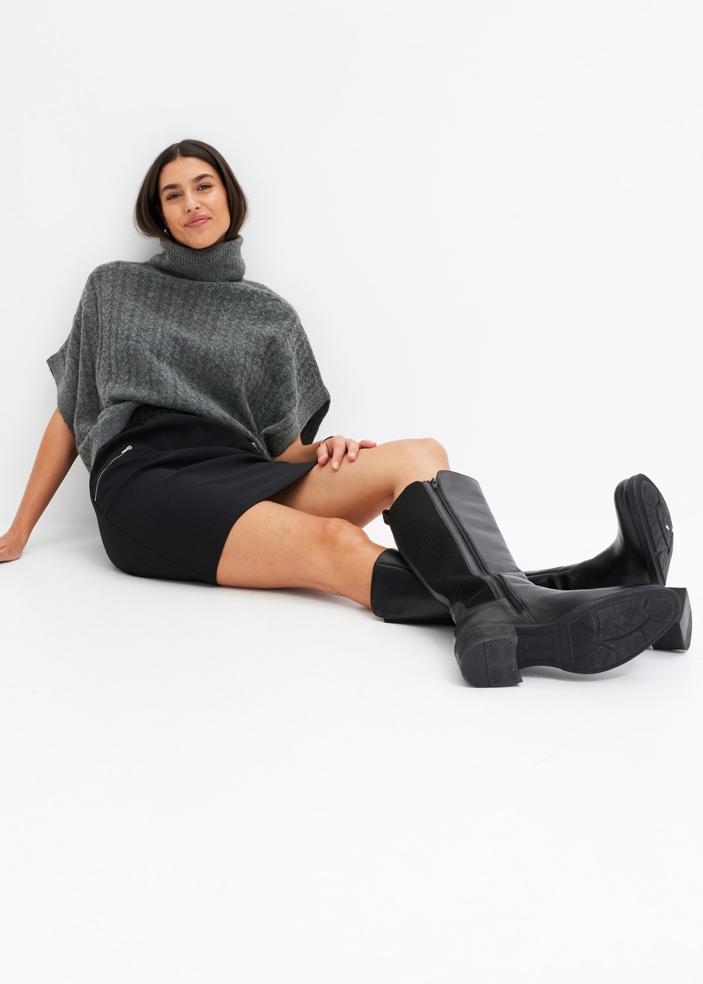 bonprix Minirock mit Bequembund und Reißverschlusstaschen