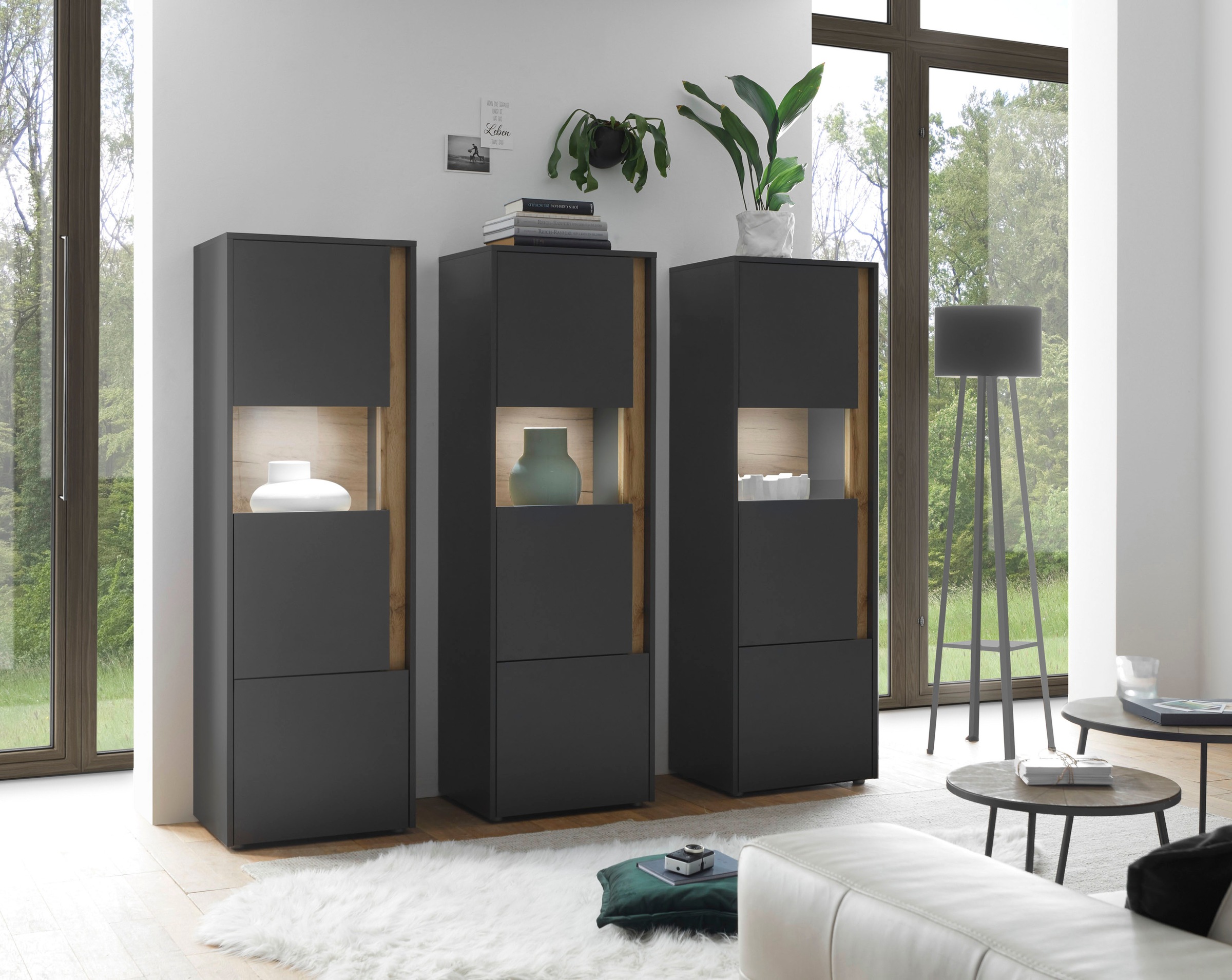 Thumbnail - Home affaire Vitrine "City/Giron, moderner Hochschrank, Glasvitrine" zeitlos, modern, ausreichend Stauraum, vielseitig e...