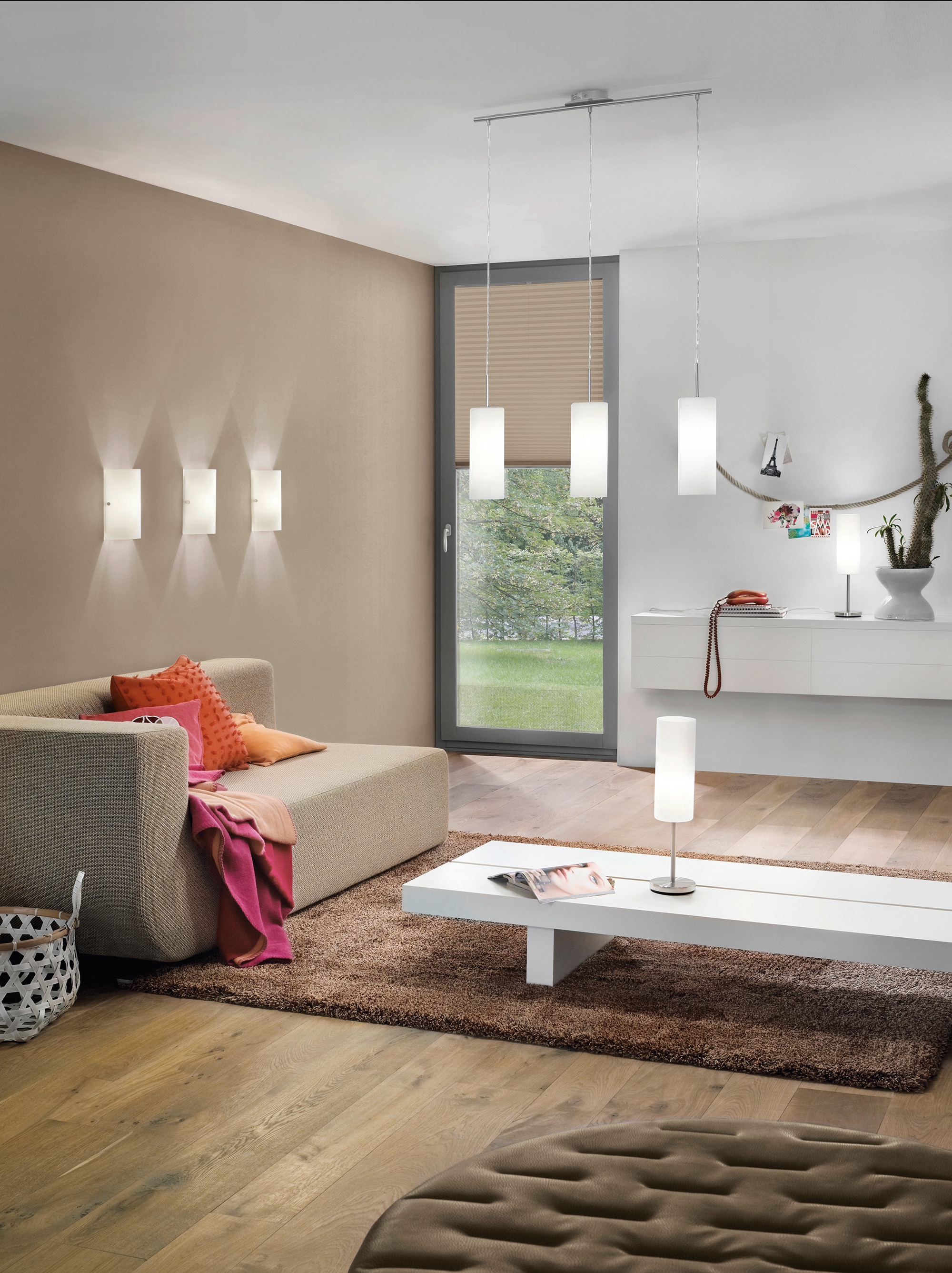 EGLO Tischleuchte »TROY 3 Tischlampe, Stahl und Glas, E27, IP20, Nachttischlampe, Lampe« E27 Tischleuchte, H46 x Ø10,50, nickel-matt, 1X40W exkl.