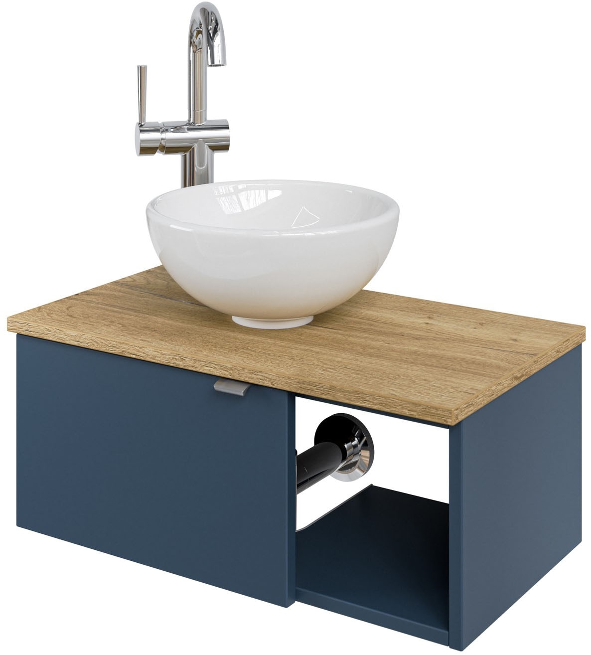 Waschtisch »Serie 6915 Waschschale mit Unterschrank für Gästebad, Gäste WC«, 61 cm mit...